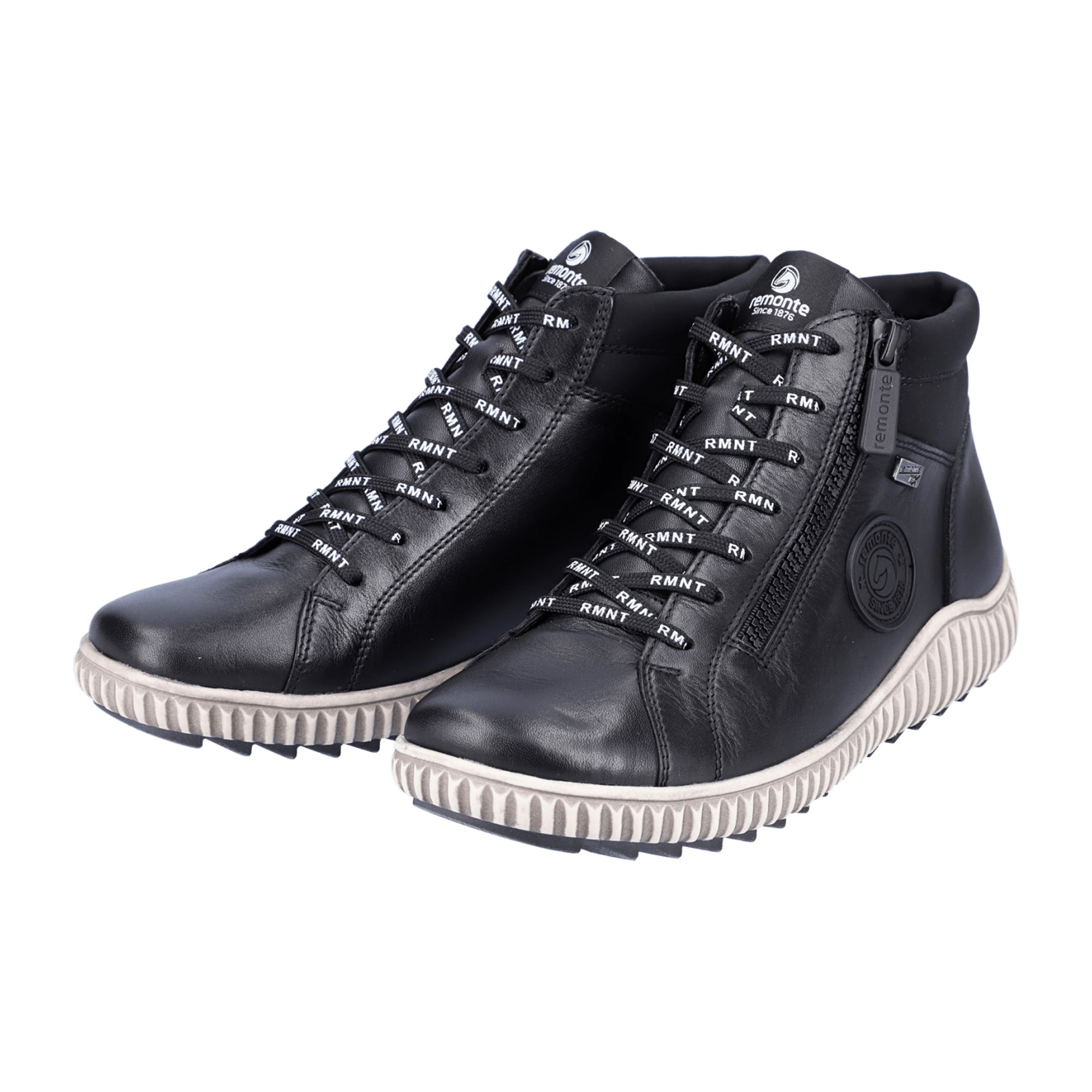 Remonte Women's Black Leather Ankle Boots with TEX Membrane and Soft Insole