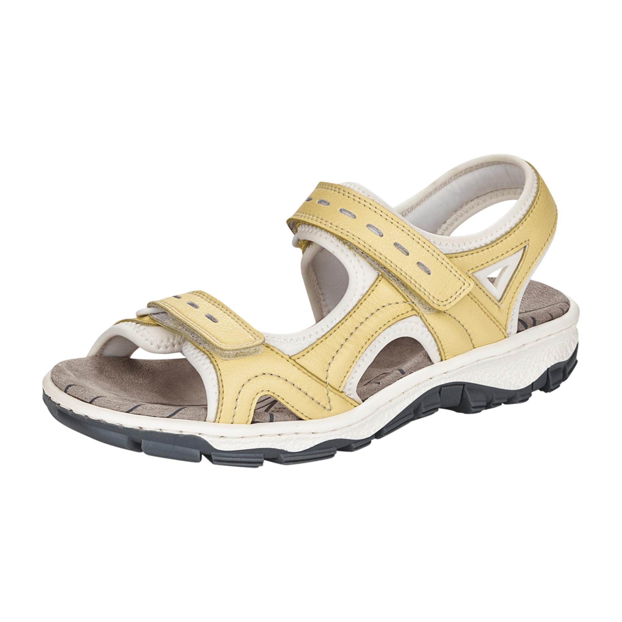 Rieker FSK Yellow Women's Sandals Comfortable Flat Round Toe Spring Summer Shoes
