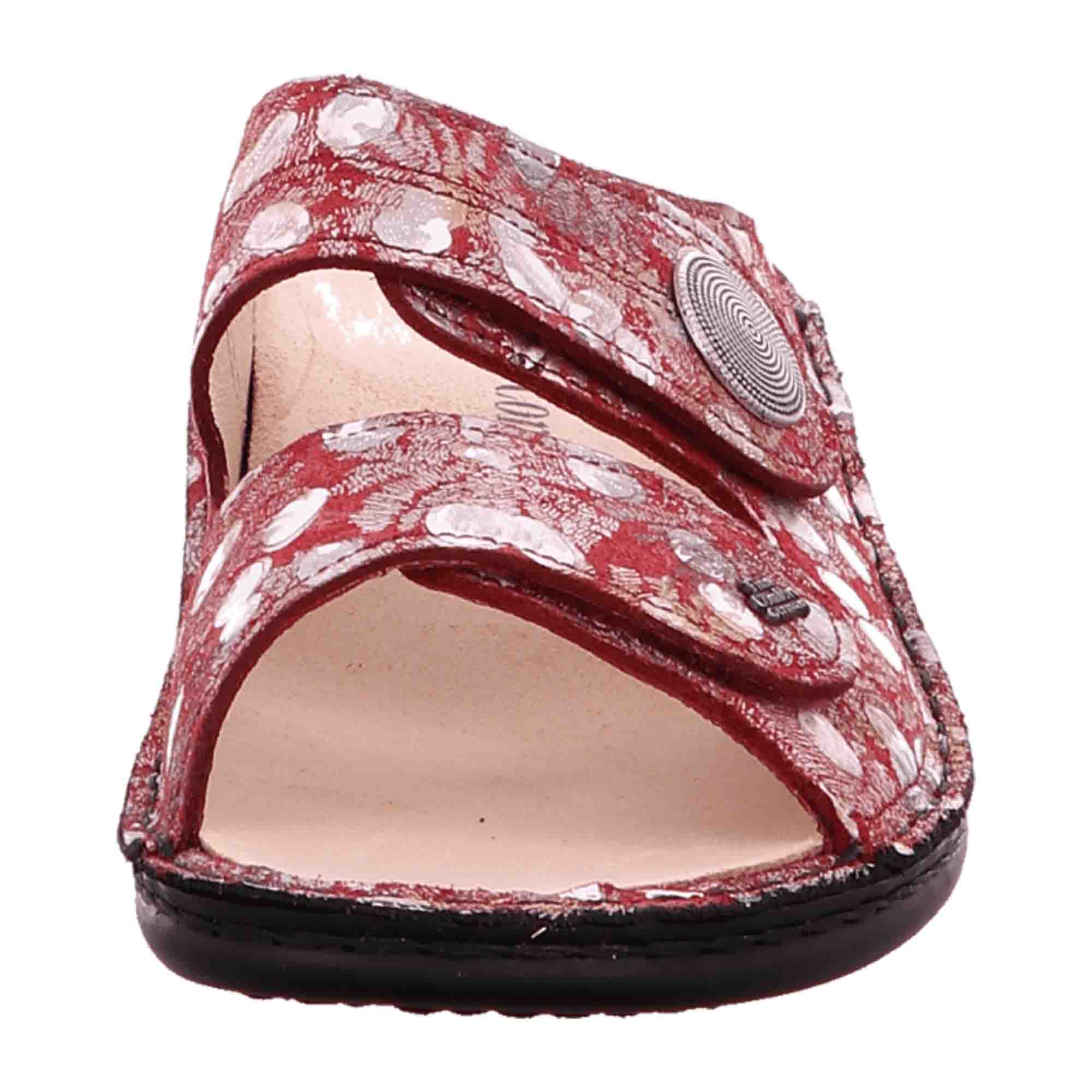 Finn Comfort Sansibar Women's Slide Sandals - Comfortable Leather Slides, Red