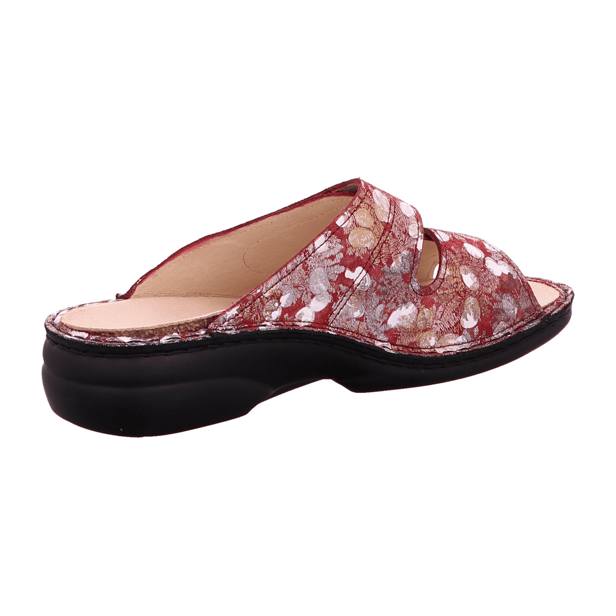 Finn Comfort Sansibar Women's Slide Sandals - Comfortable Leather Slides, Red
