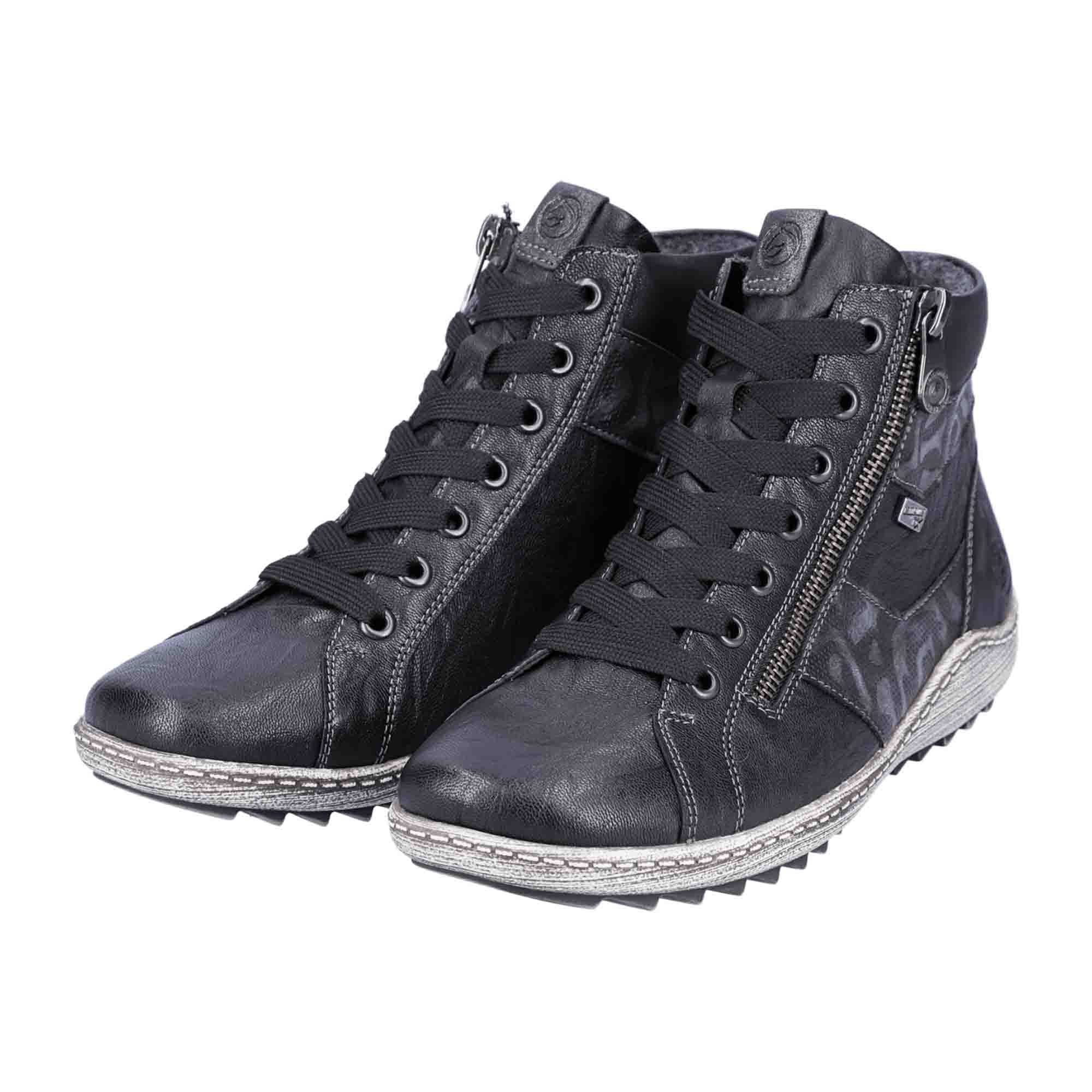 Remonte R148402 Black Leather Ankle Boots for Women with TEX Membrane