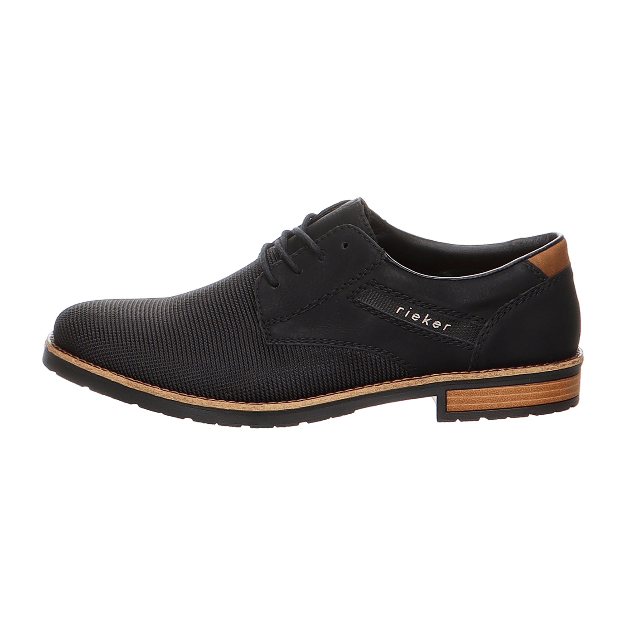 Rieker Men's Black Casual Lace-Up Shoes Comfortable Synthetic Leather Footwear