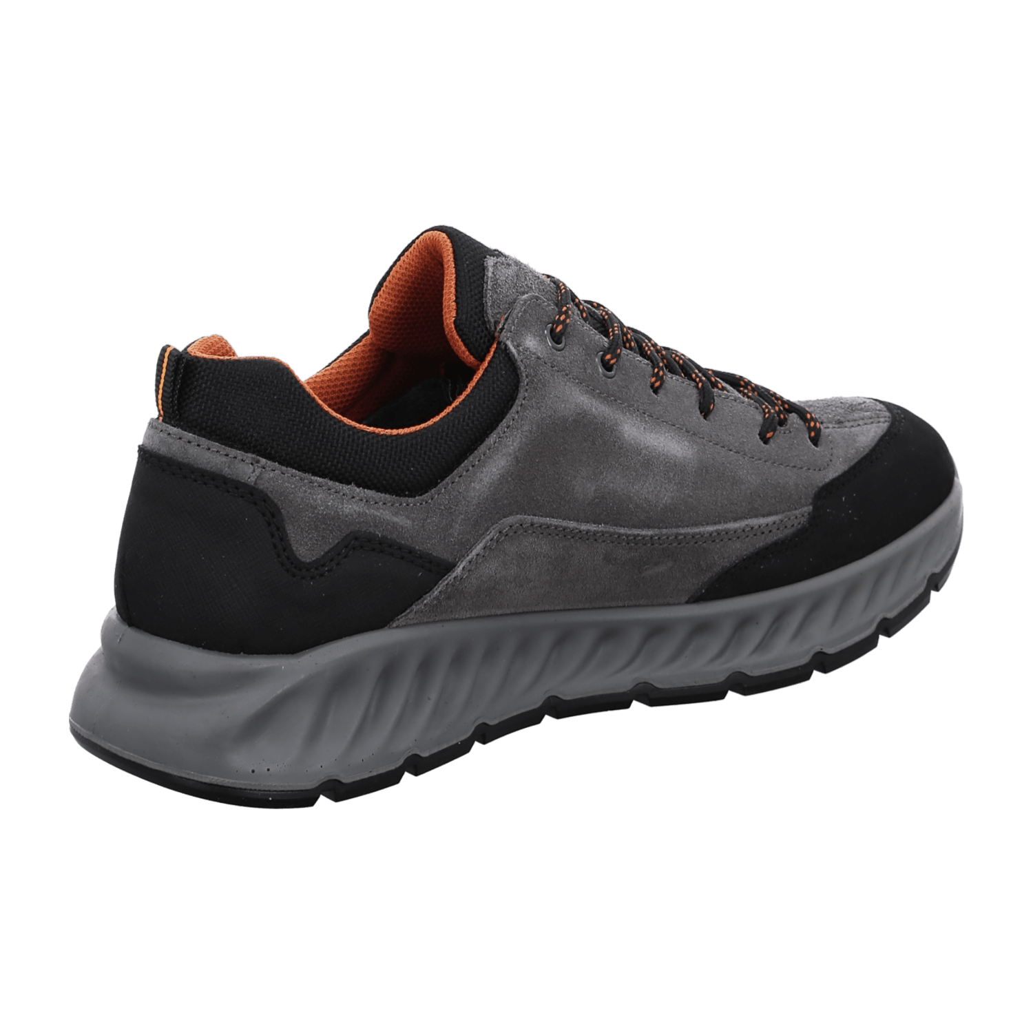 ARA PAOLO Men's Suede Sneakers with Lace-Up Closure and Round Toe in Grey - Bartel-Shop