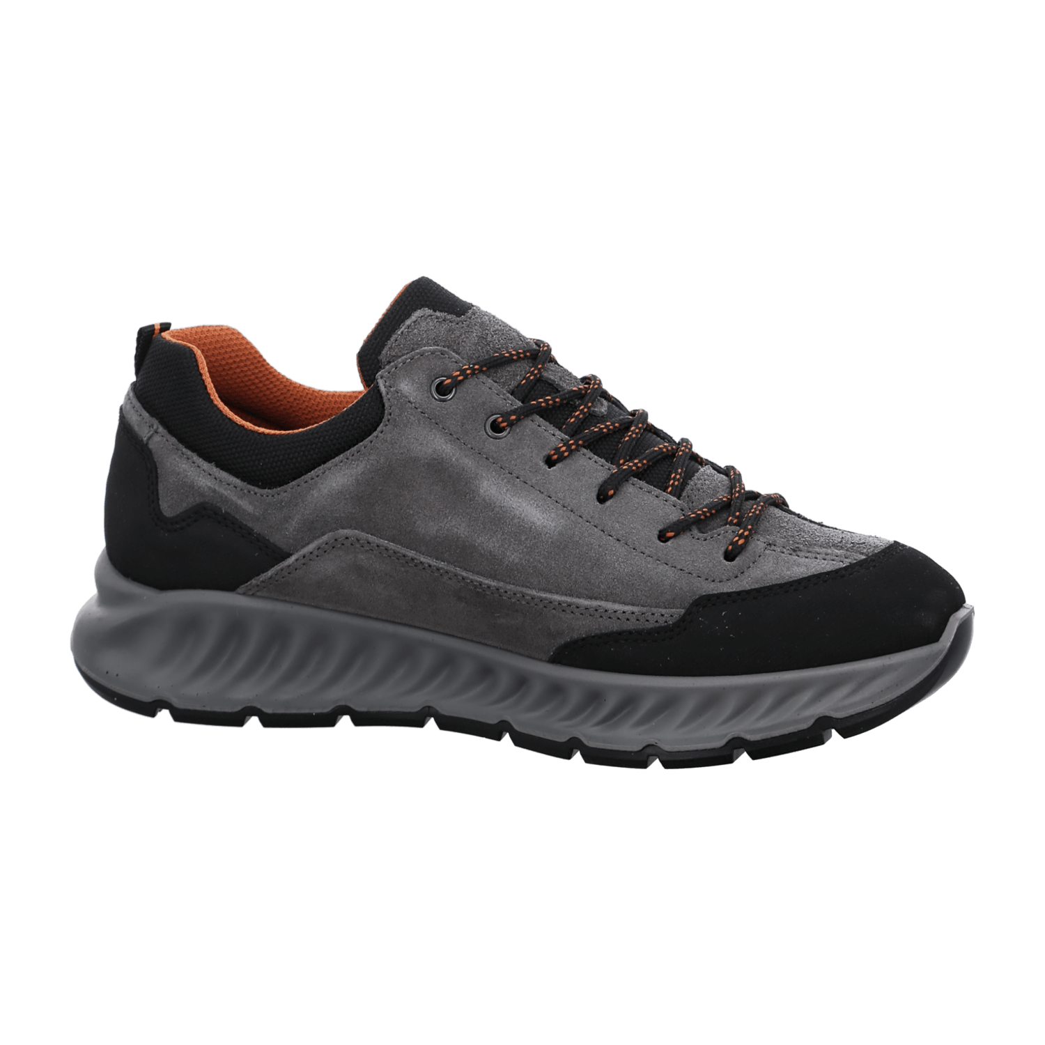 ARA PAOLO Men's Suede Sneakers with Lace-Up Closure and Round Toe in Grey - Bartel-Shop