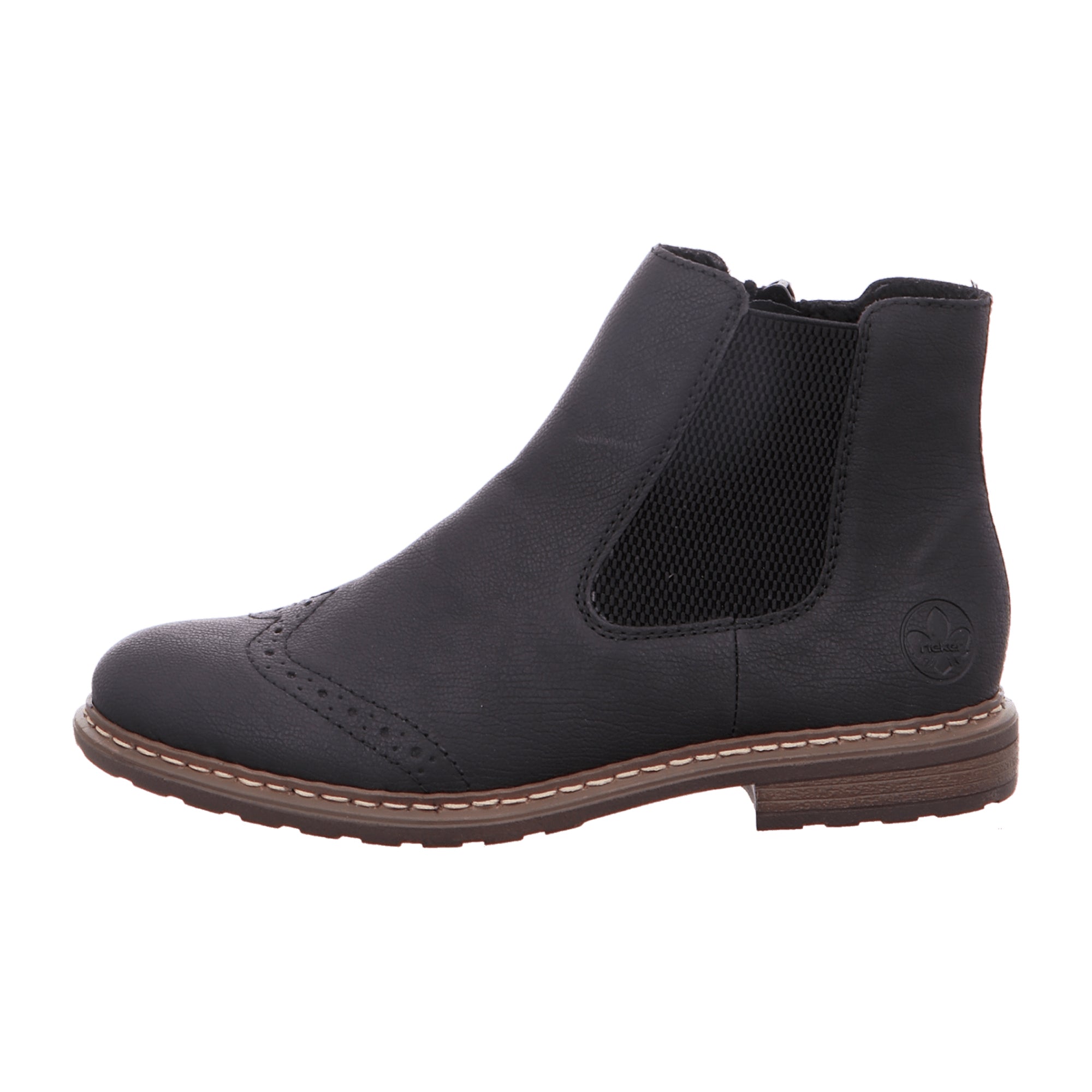 Rieker HWK Women's Black Boots Slip-On Synthetic Leather Winter Shoes
