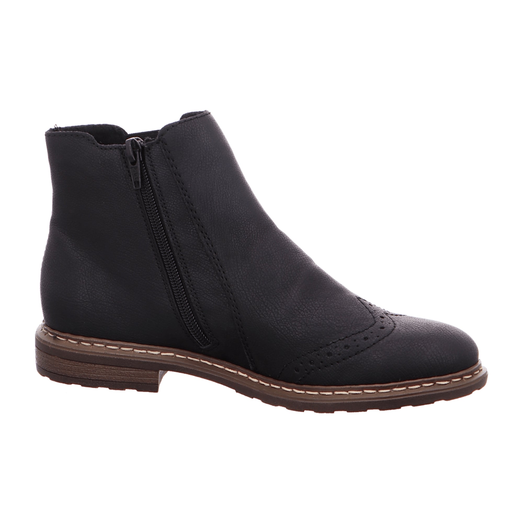 Rieker HWK Women's Black Boots Slip-On Synthetic Leather Winter Shoes