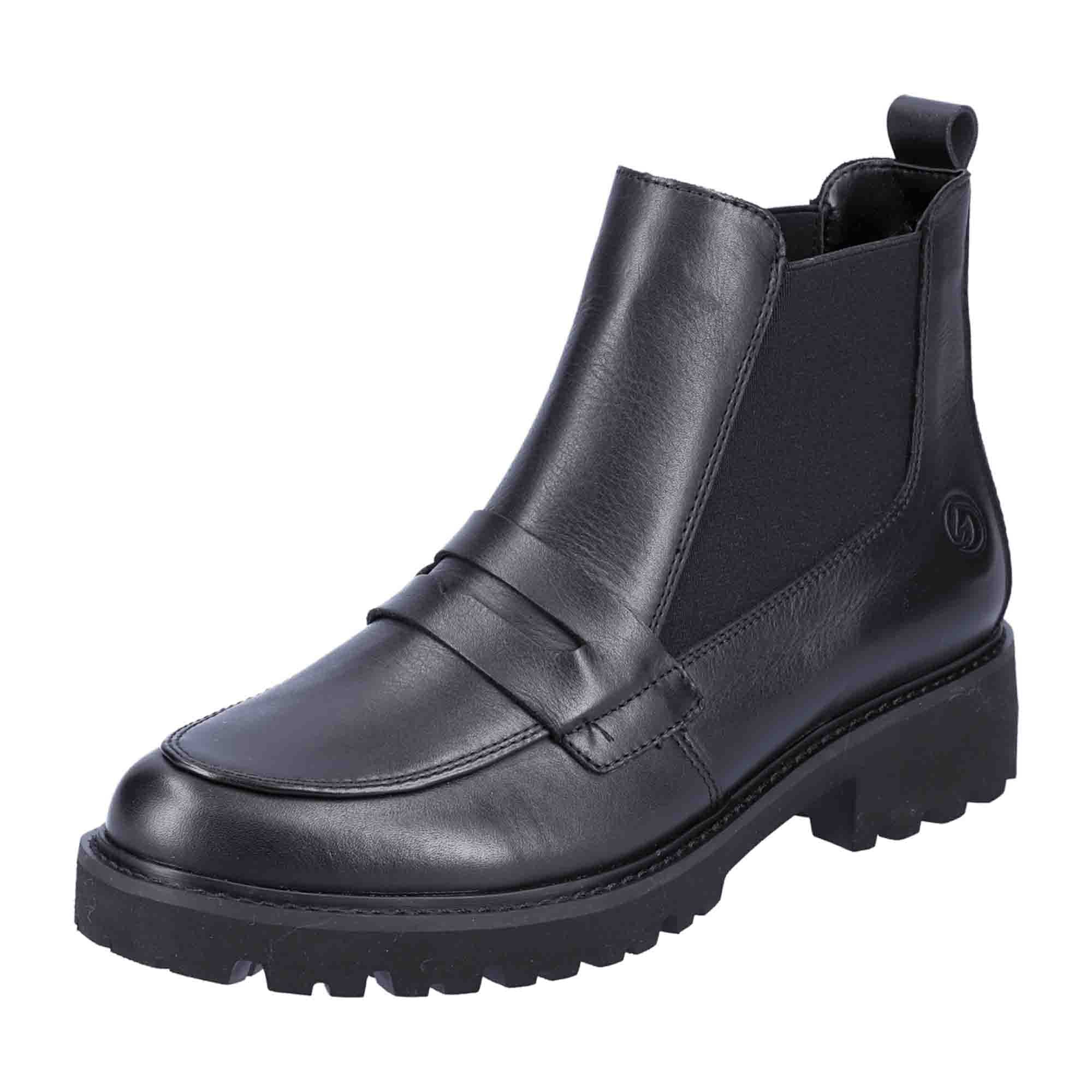 Remonte Women's Black Chelsea Boots with EVA Sole and Warm Lining