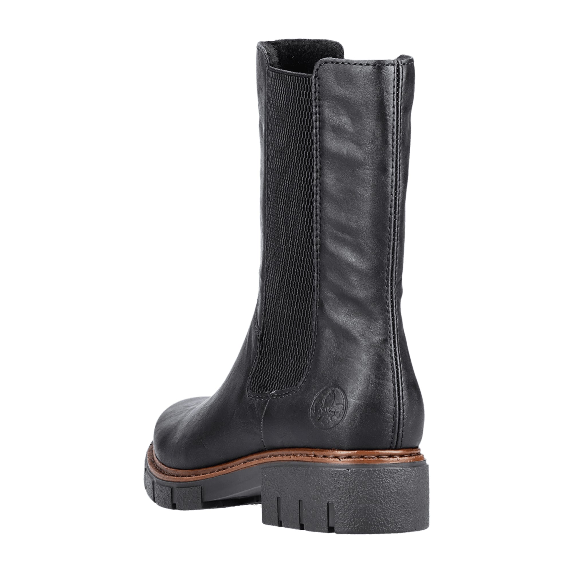 Rieker Women's Black Ankle Boots with Zipper and Warm Lining for Winter