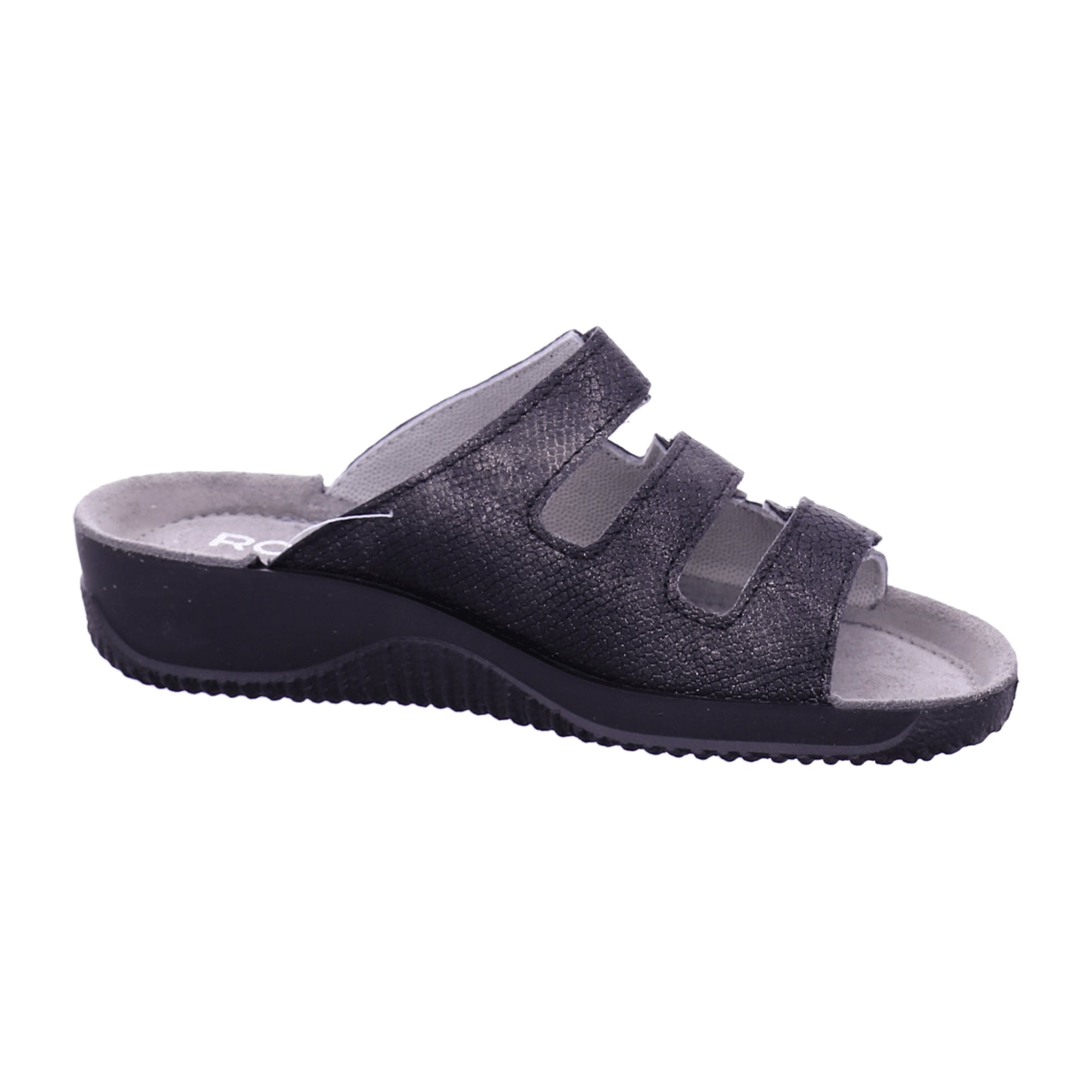 Rohde Comfortable Women's Black Slip-On Sandals with 3 cm Heel