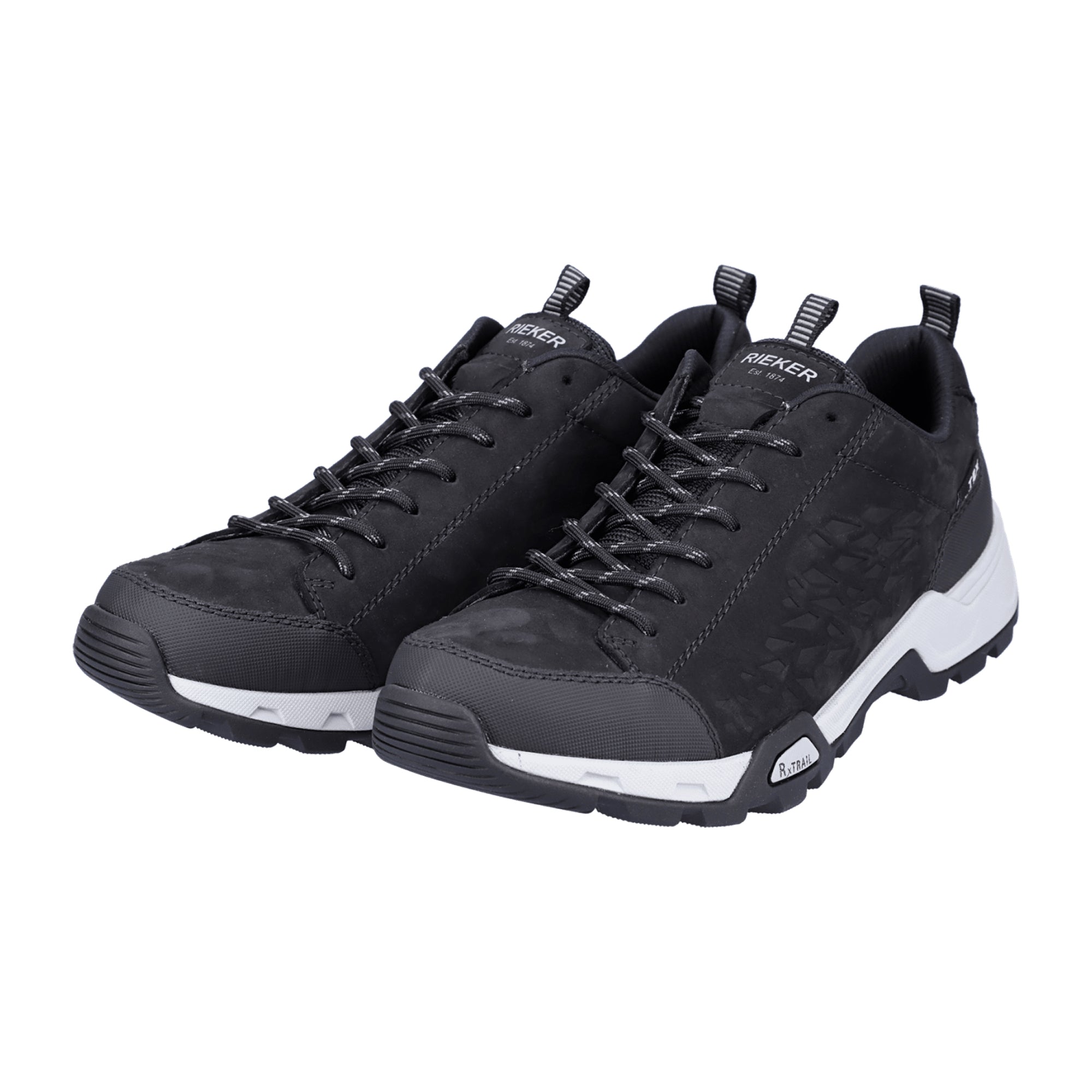 Rieker Men's Black Lace-Up Shoes Water-Resistant Comfortable Casual Footwear