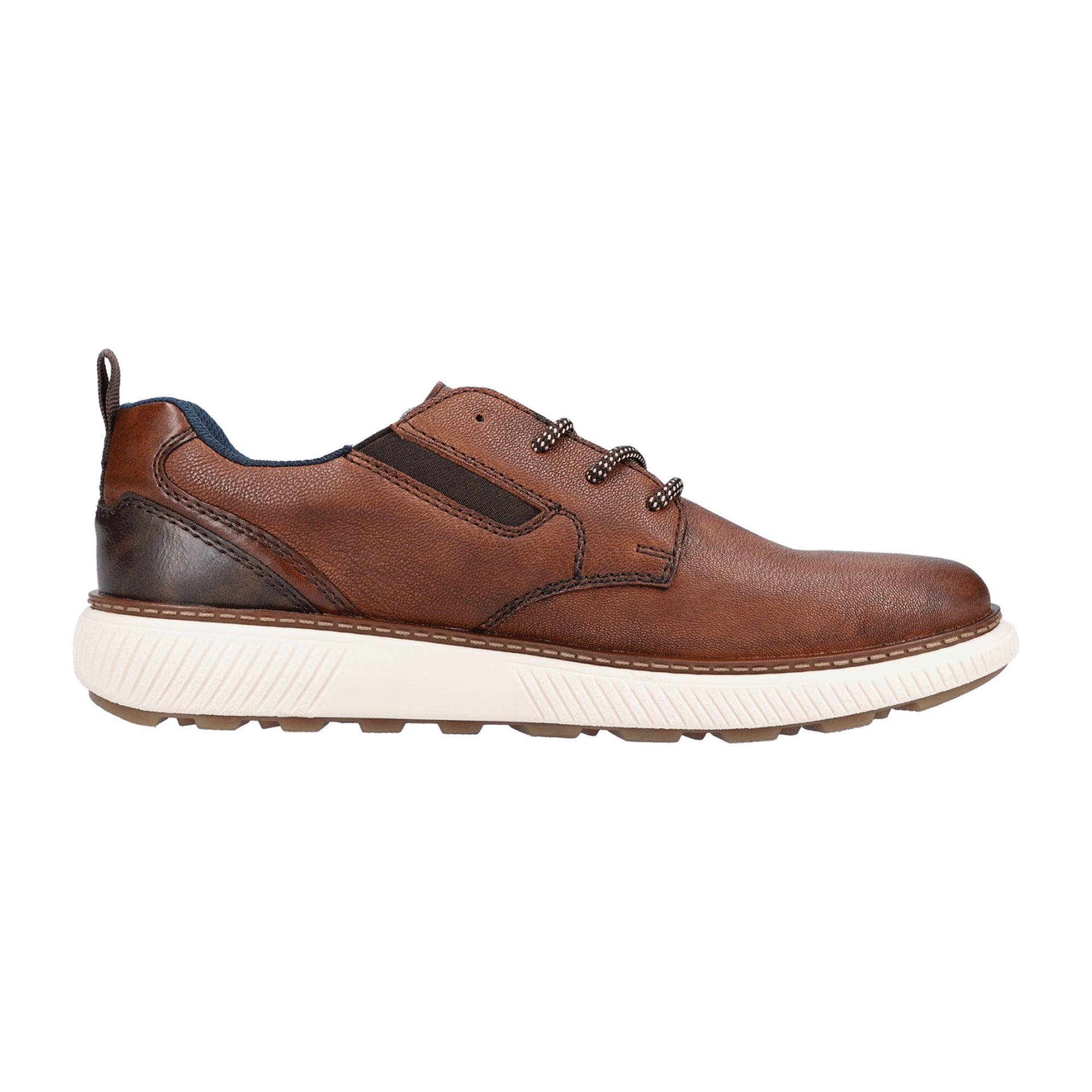 Rieker Brown Men's Lace-Up Shoes Comfortable Leather Look Casual Footwear