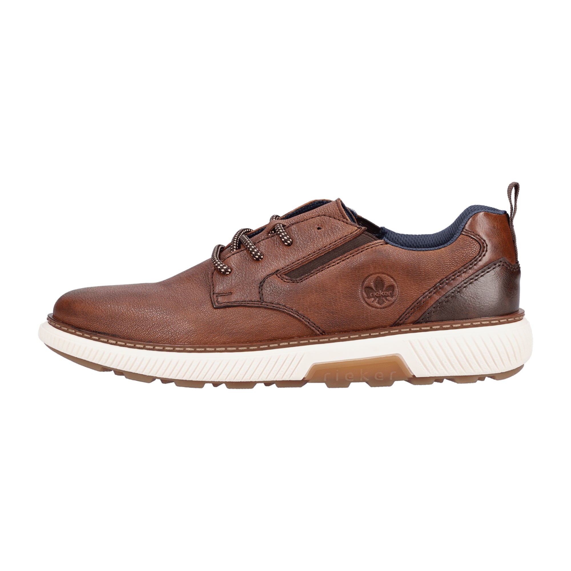 Rieker Brown Men's Lace-Up Shoes Comfortable Leather Look Casual Footwear