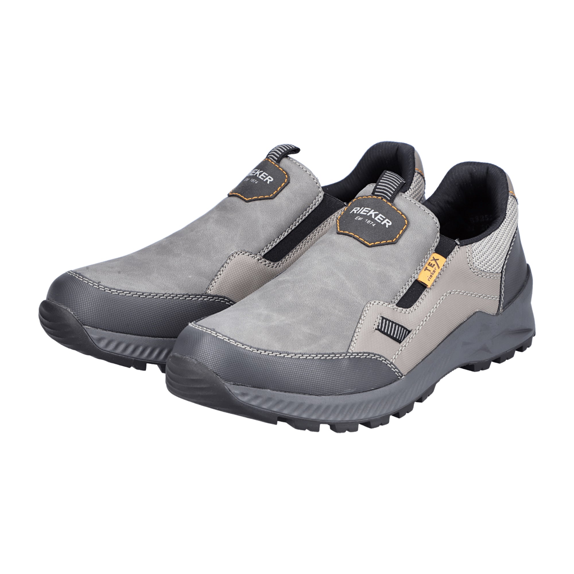 Rieker B3252-90 Men's Gray Slip-On Shoes Comfortable Water-Resistant Casual