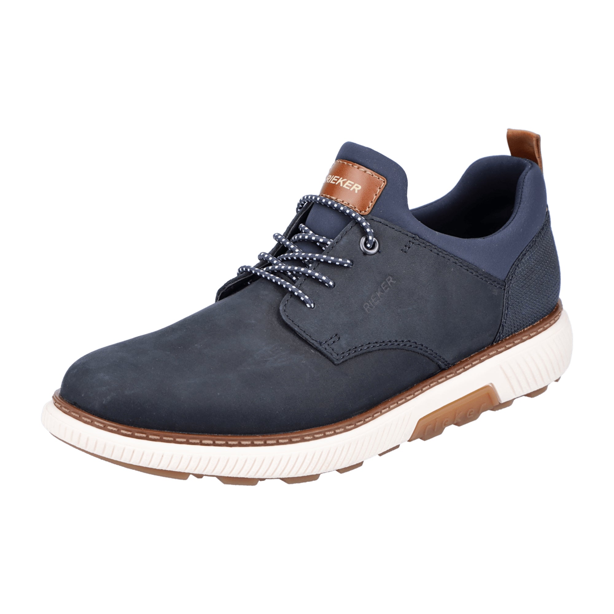 Rieker B3360-14 Men's Blue Leather Shoes with Removable Insole