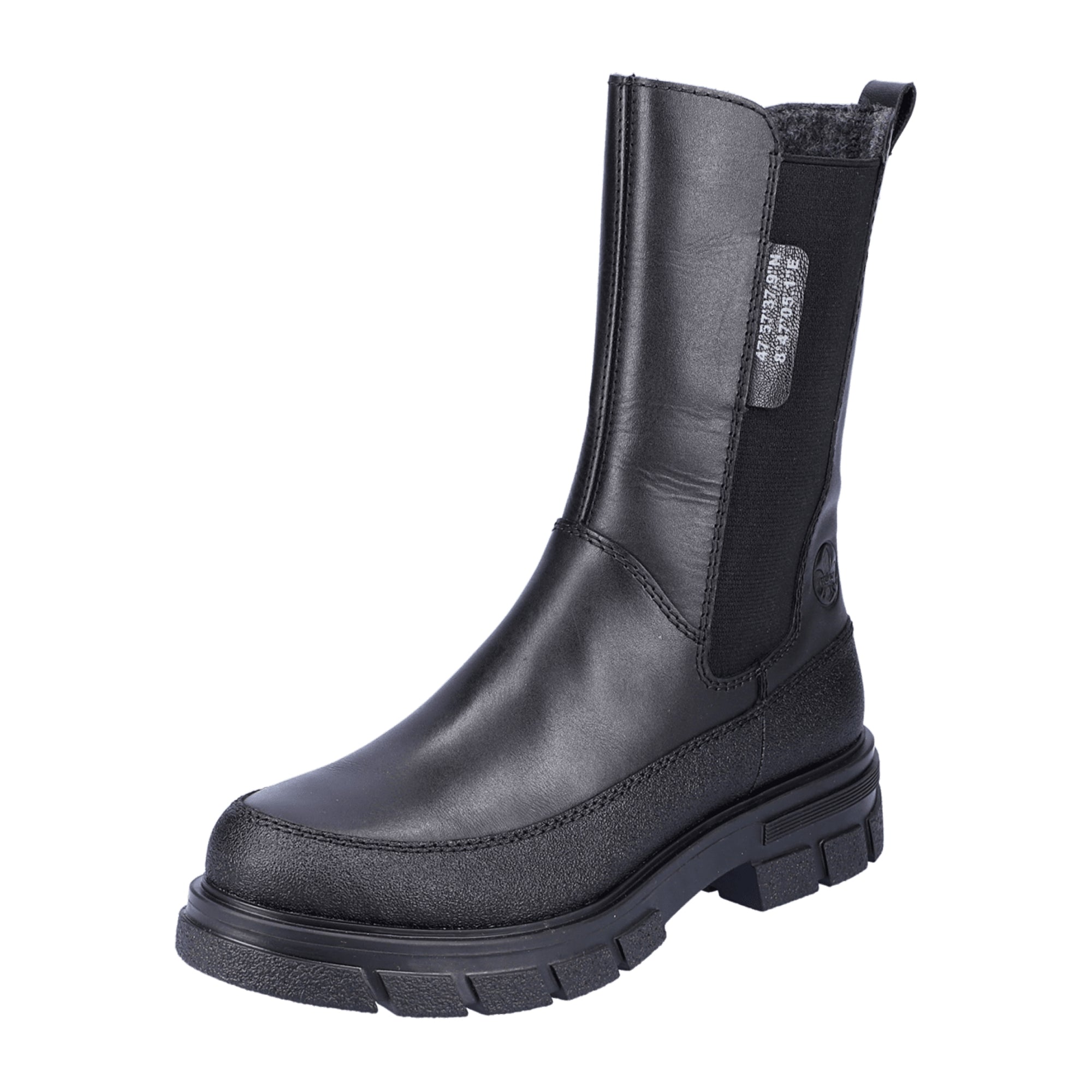Rieker HWK Women's Black Boots for Fall Winter, Narrow to Normal Fit