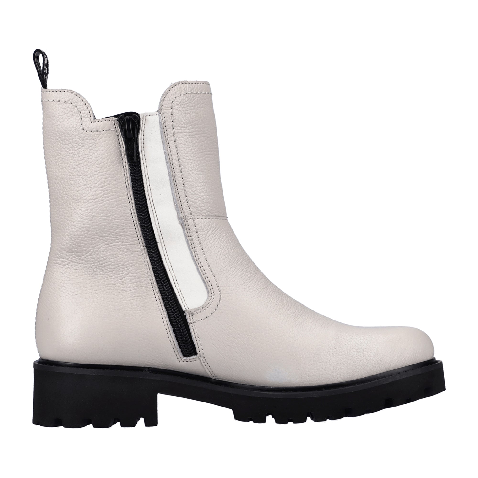 Remonte Women's White Chelsea Boots with Zip and Removable Insole