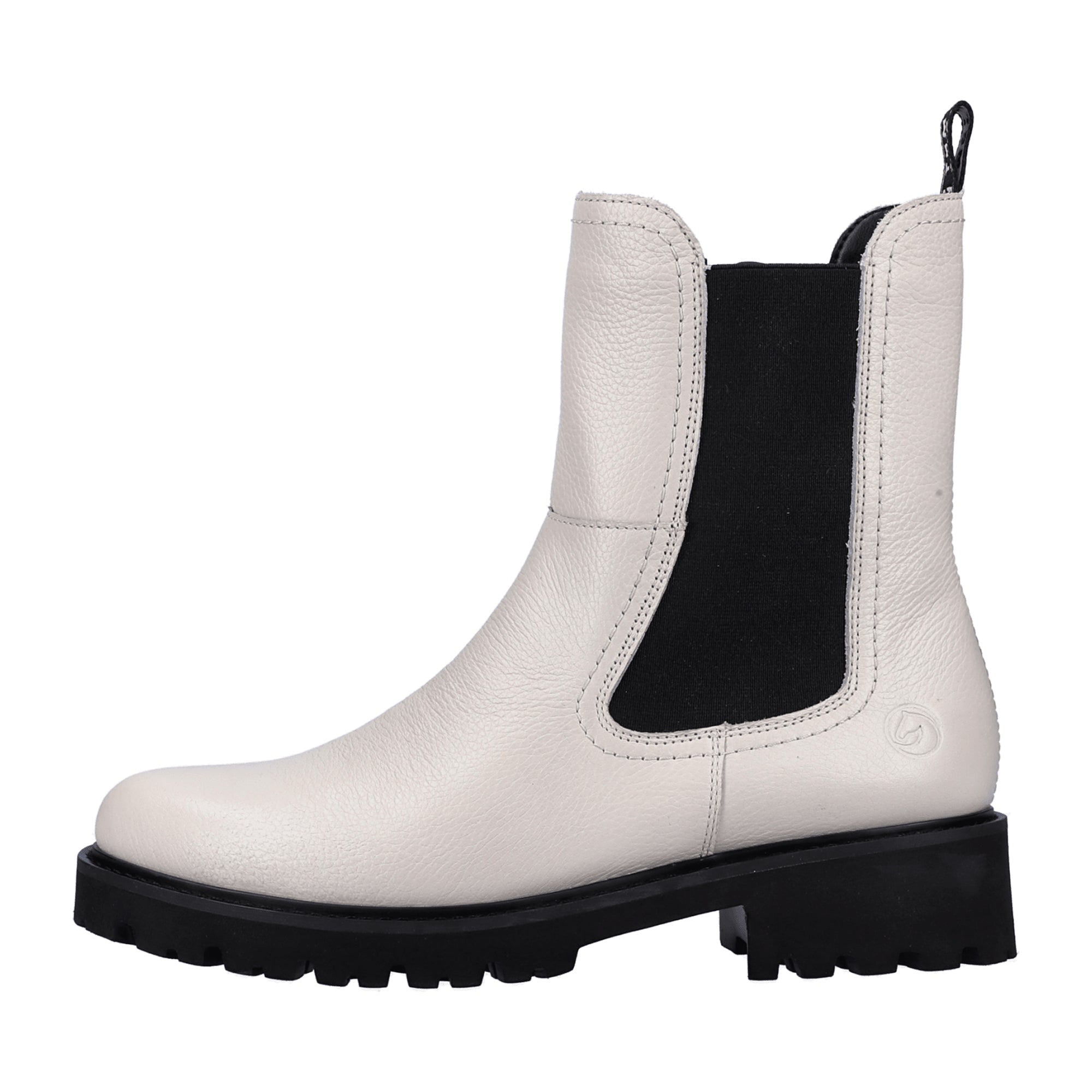 Remonte Women's White Chelsea Boots with Zip and Removable Insole