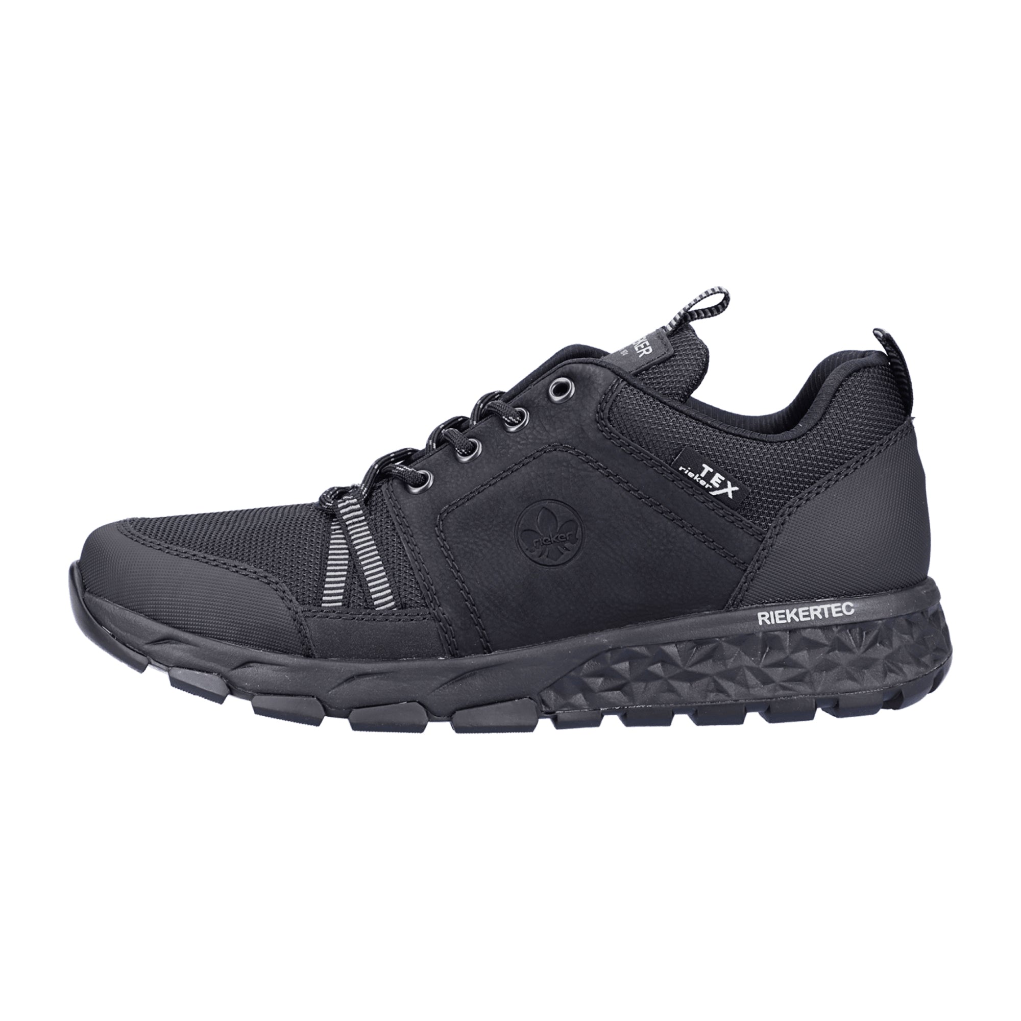 Rieker Men's Black Casual Shoes Water-resistant Synthetic Lace-up Flexible Sole