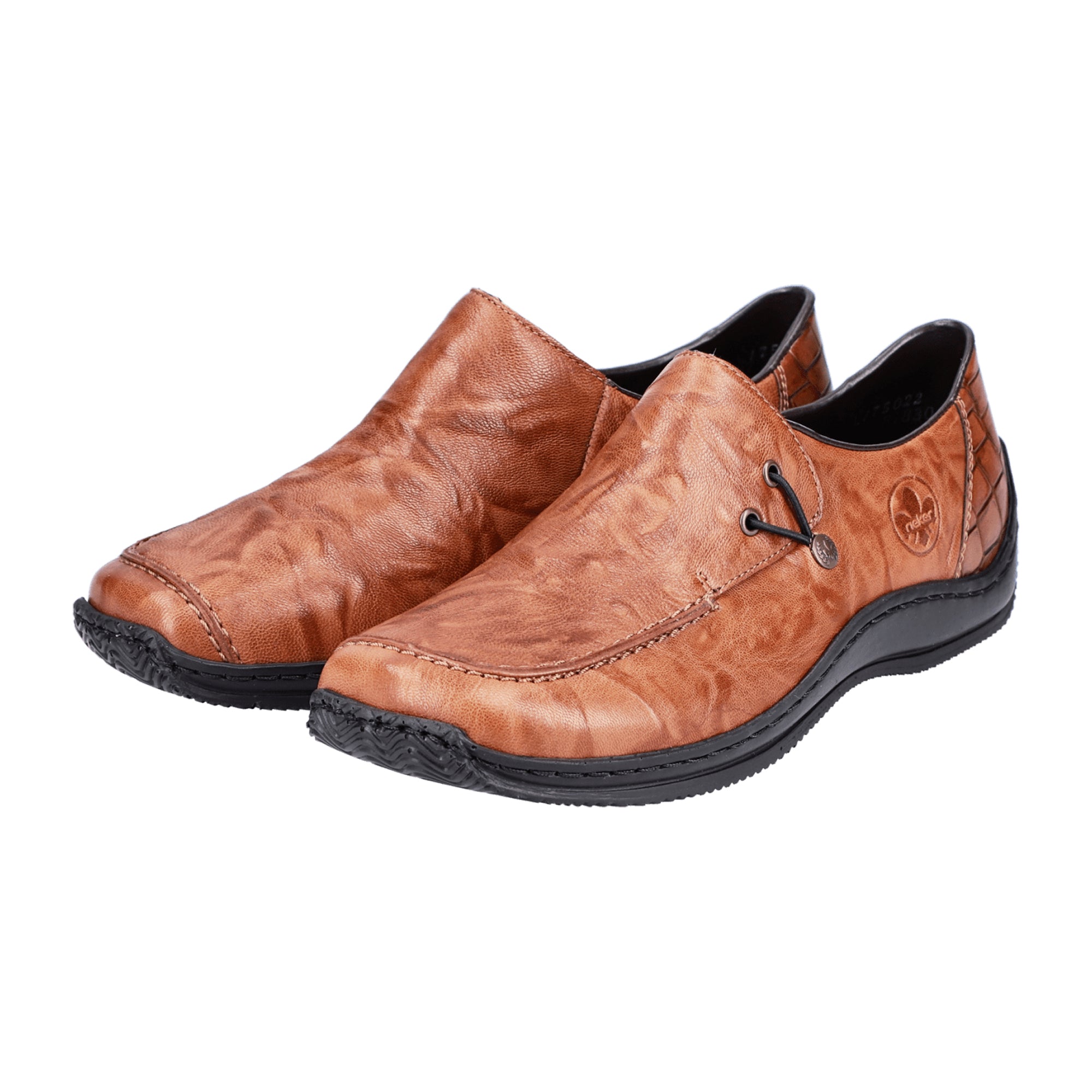 Rieker Women's Brown Casual Slip-On Shoes with Wide Shaft and Comfort Sole
