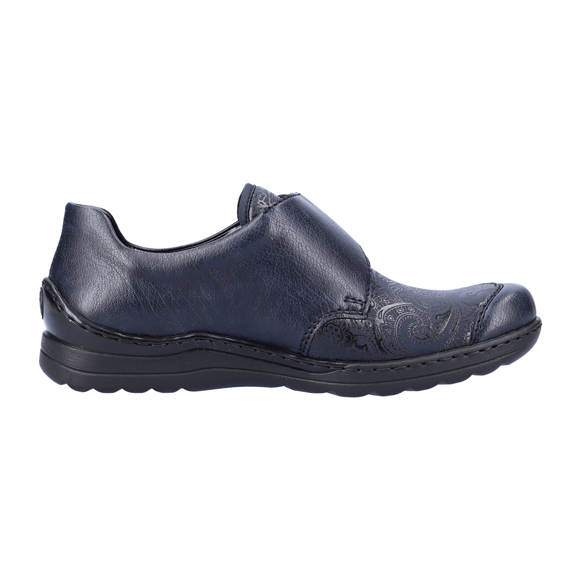 Rieker Women's Casual Blue Slip-On Shoes with Hook and Loop Closure