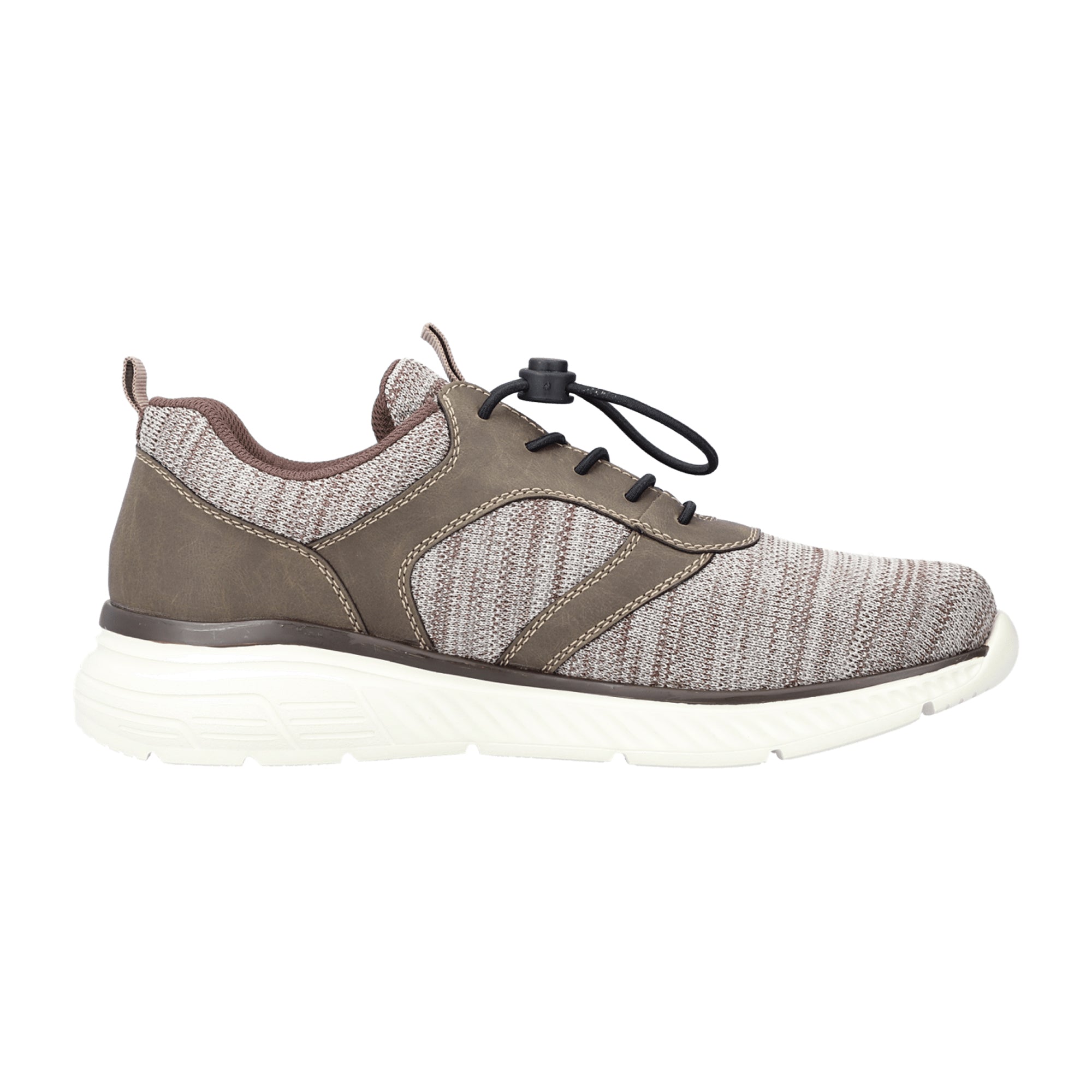 Rieker Herren Halbschuhe Beige Silbergrau Bequeme Slipper mit Komfortweite