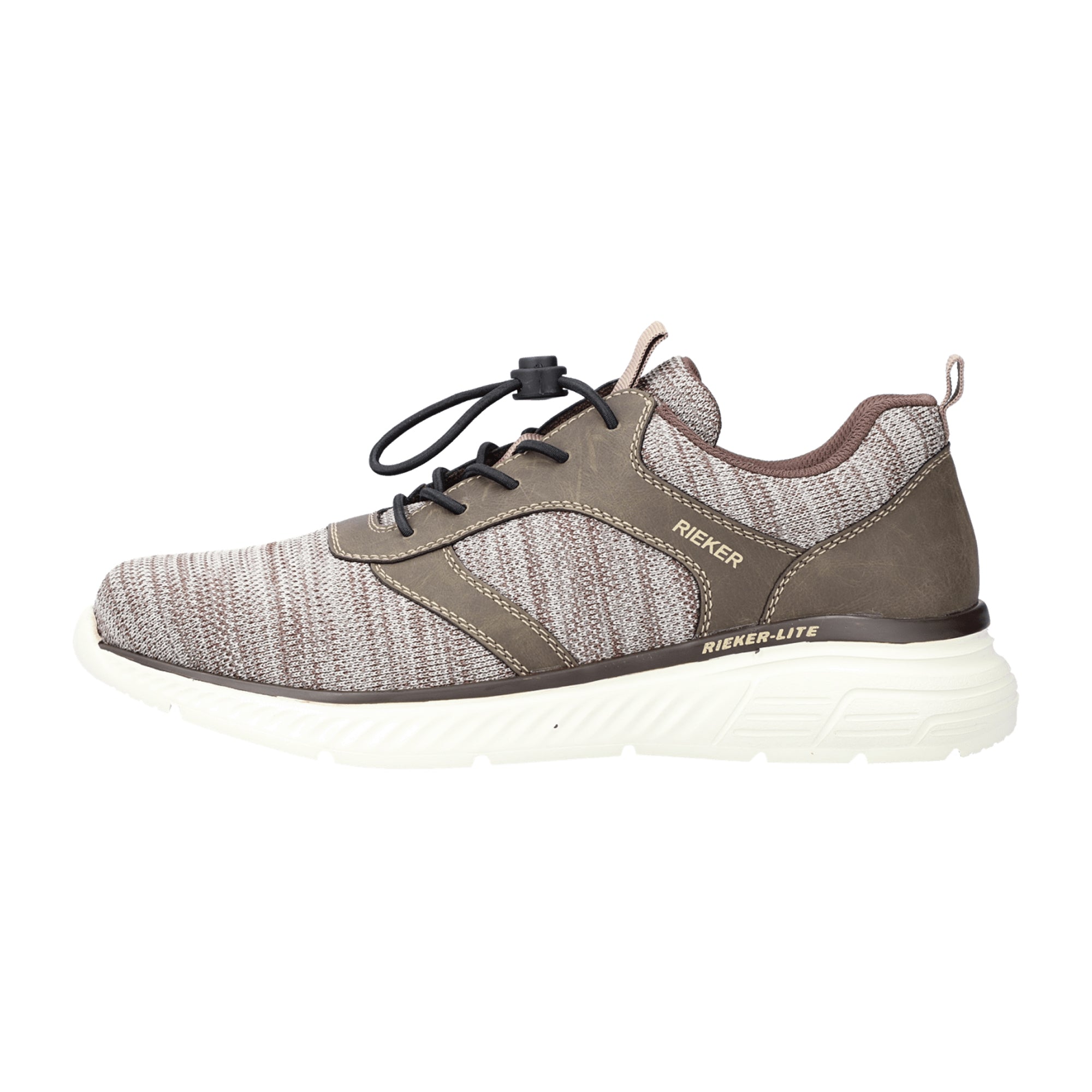 Rieker Herren Halbschuhe Beige Silbergrau Bequeme Slipper mit Komfortweite