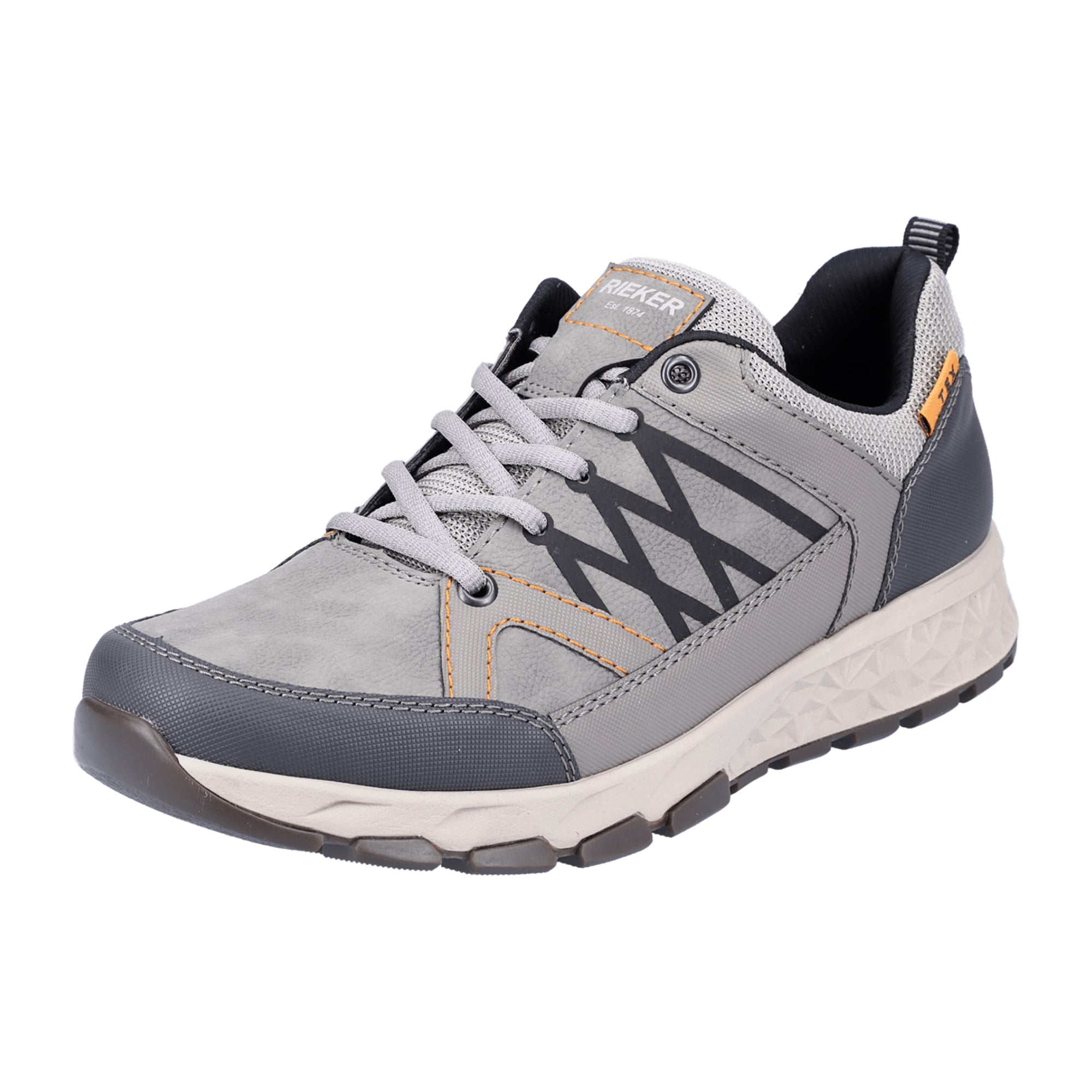 Rieker Men's Grey Lace-Up Shoes B6711-40 Comfortable Water-Resistant Casual Sneakers