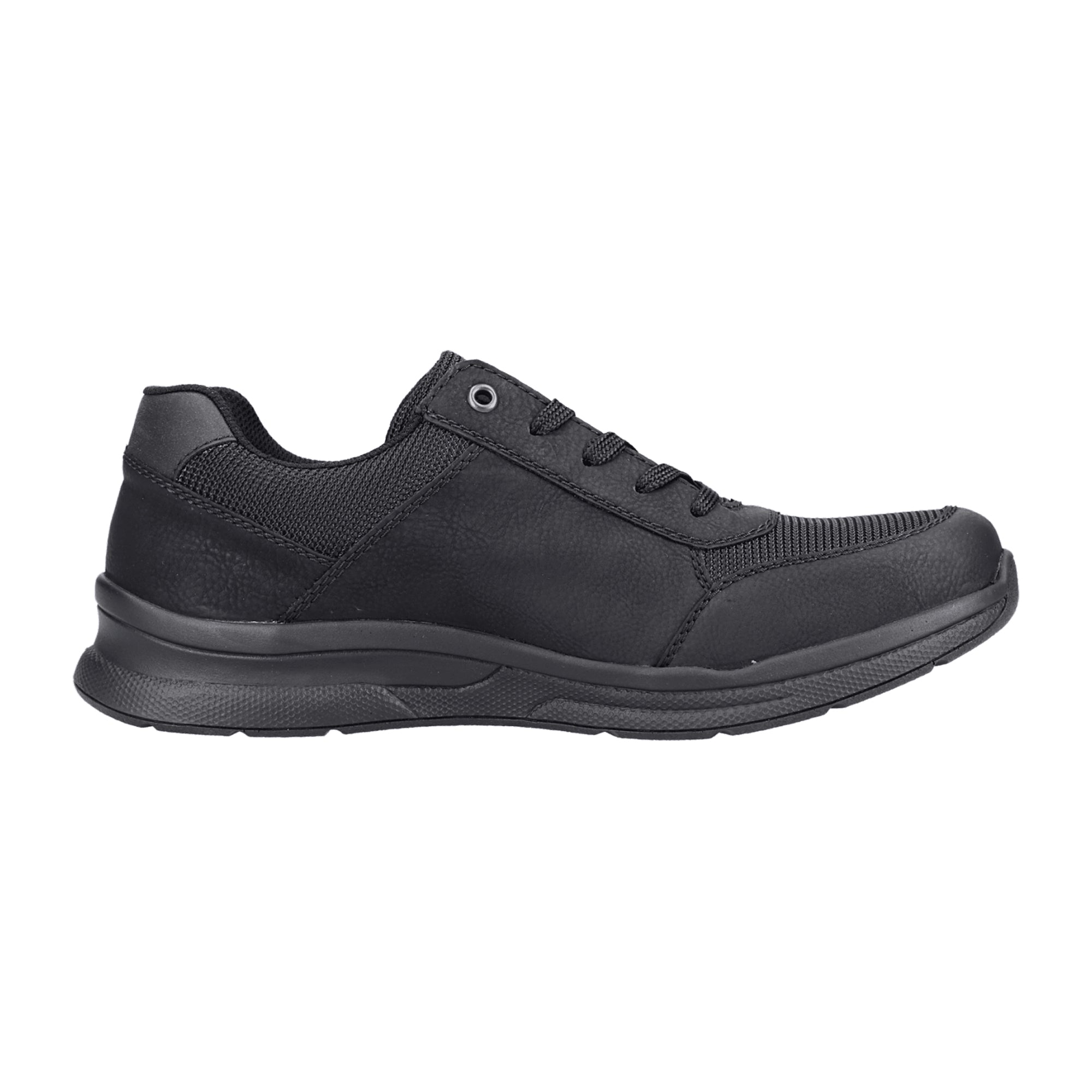 Rieker Men's Black Lace-Up Shoes with Zipper Comfortable Wide Fit Trendy Design