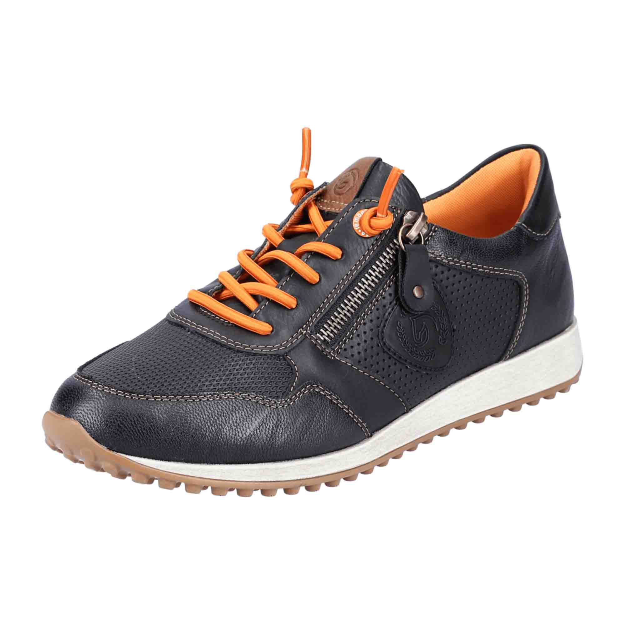 Remonte Black Women's Sneakers with Laces and Elastic for Versatile Style