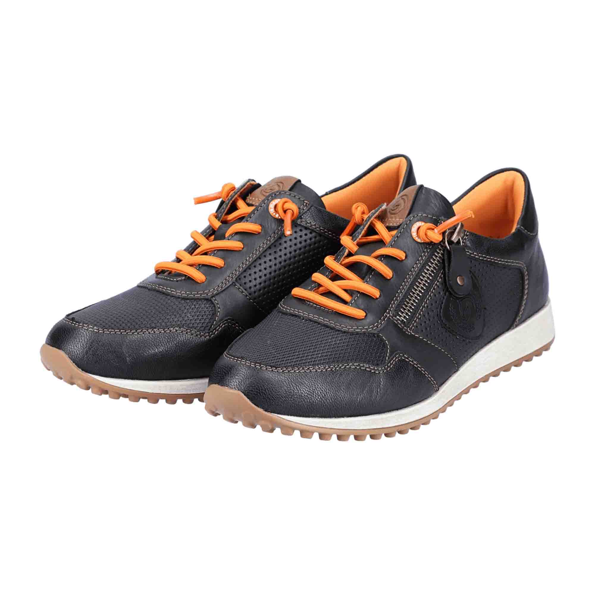 Remonte Black Women's Sneakers with Laces and Elastic for Versatile Style