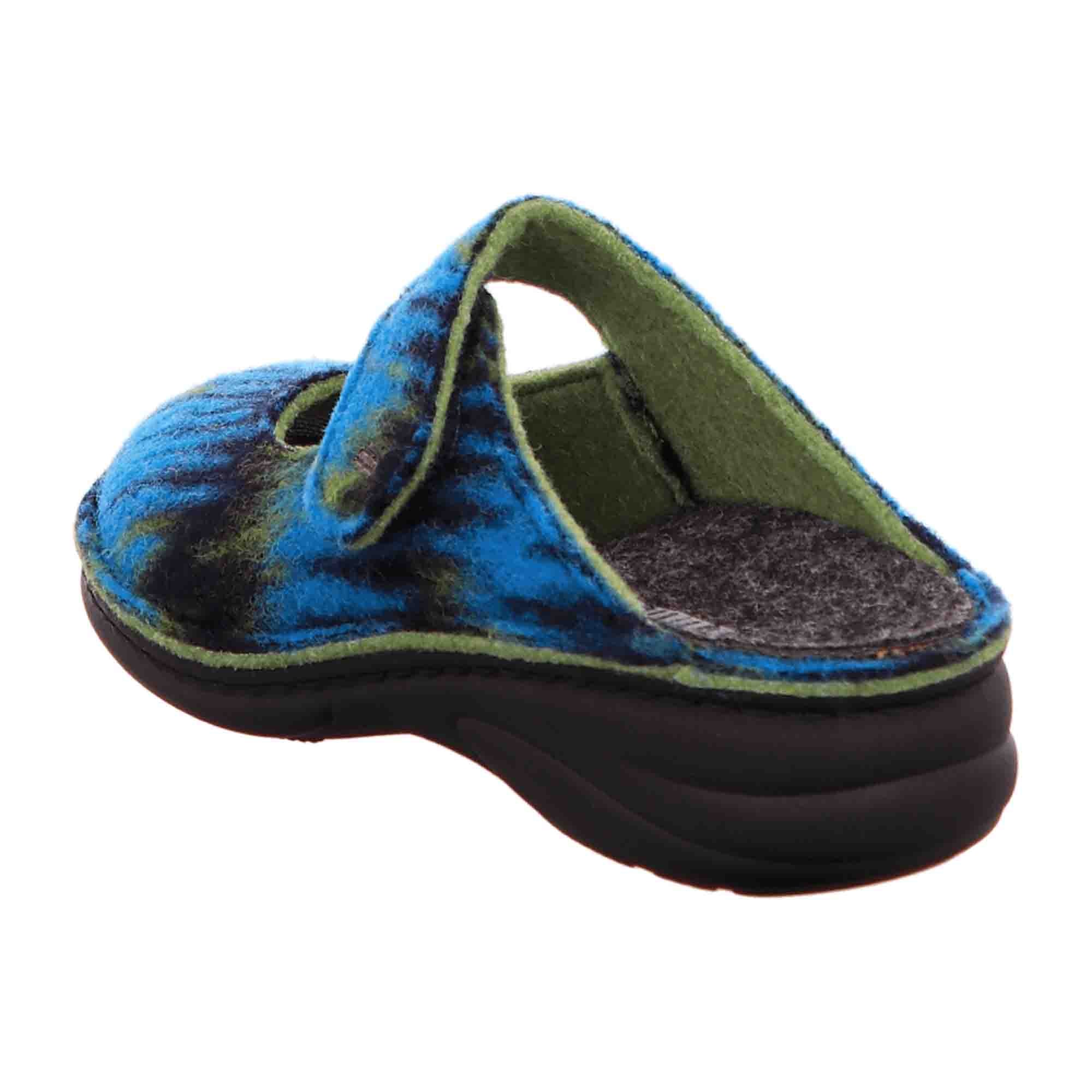 Finn Comfort Glarus Women's Slipper – Comfortable and Durable Open-Back House Shoes in Aqua Green with Shock Absorbing Sole