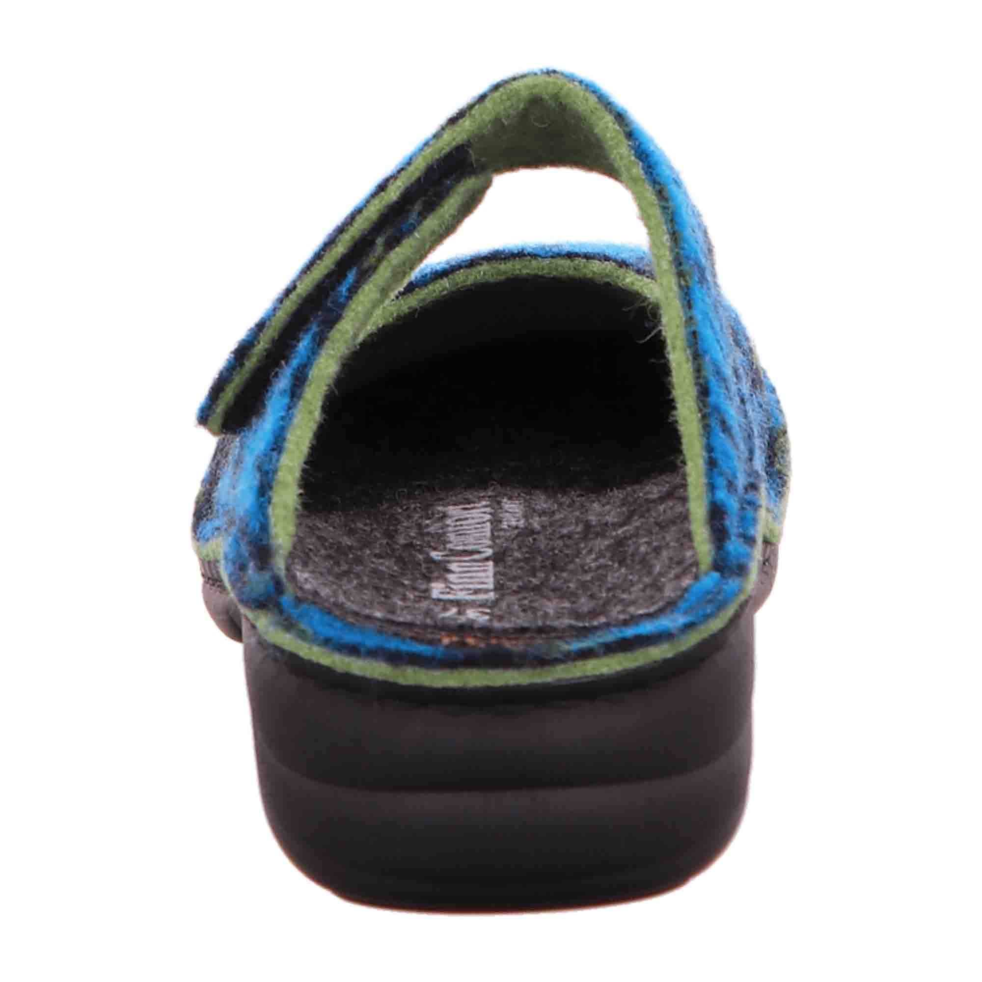 Finn Comfort Glarus Women's Slipper – Comfortable and Durable Open-Back House Shoes in Aqua Green with Shock Absorbing Sole