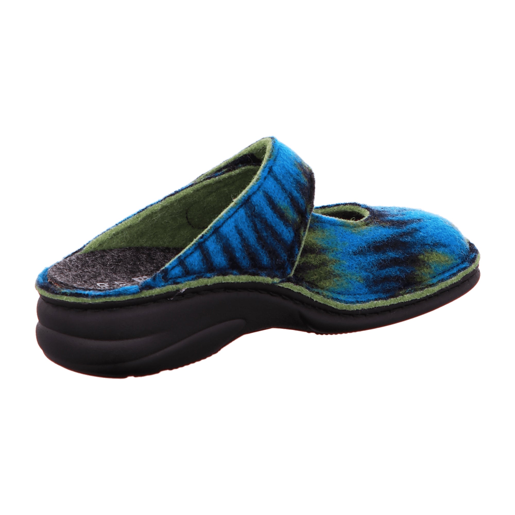 Finn Comfort Glarus Women's Slipper – Comfortable and Durable Open-Back House Shoes in Aqua Green with Shock Absorbing Sole