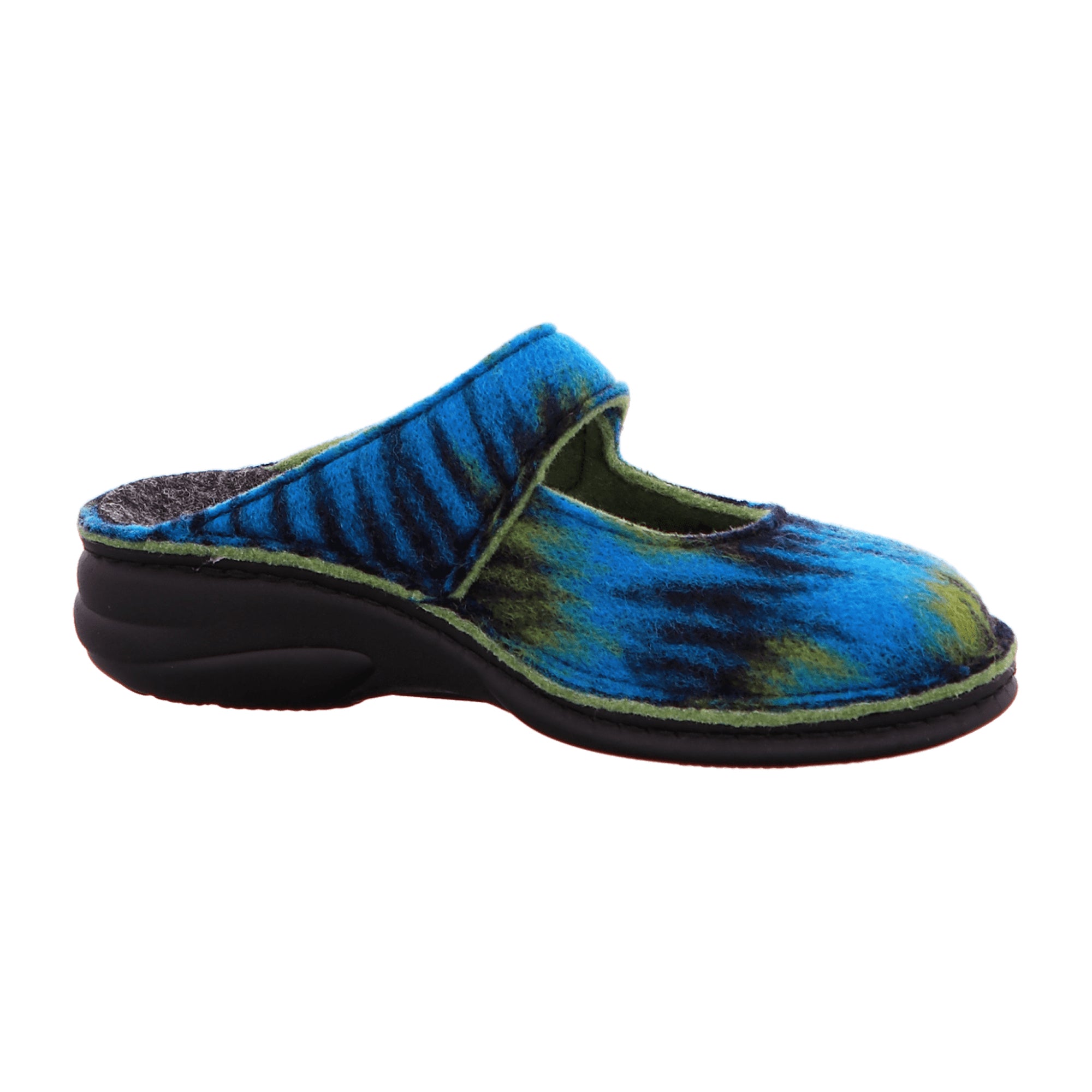 Finn Comfort Glarus Women's Slipper – Comfortable and Durable Open-Back House Shoes in Aqua Green with Shock Absorbing Sole
