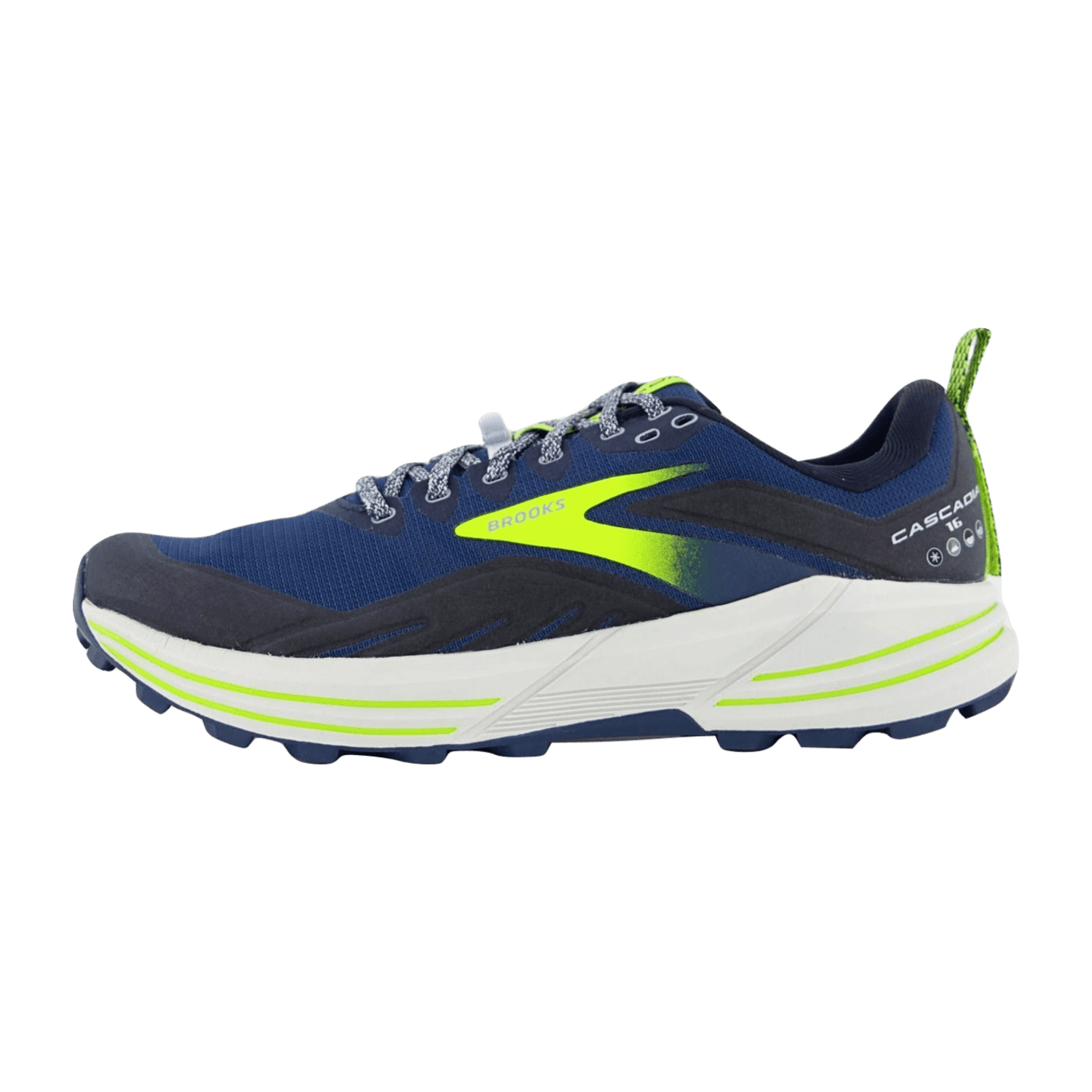 Brooks Cascadia 16 Men Blue Running Shoes Synthetic Textile Rubber Sole