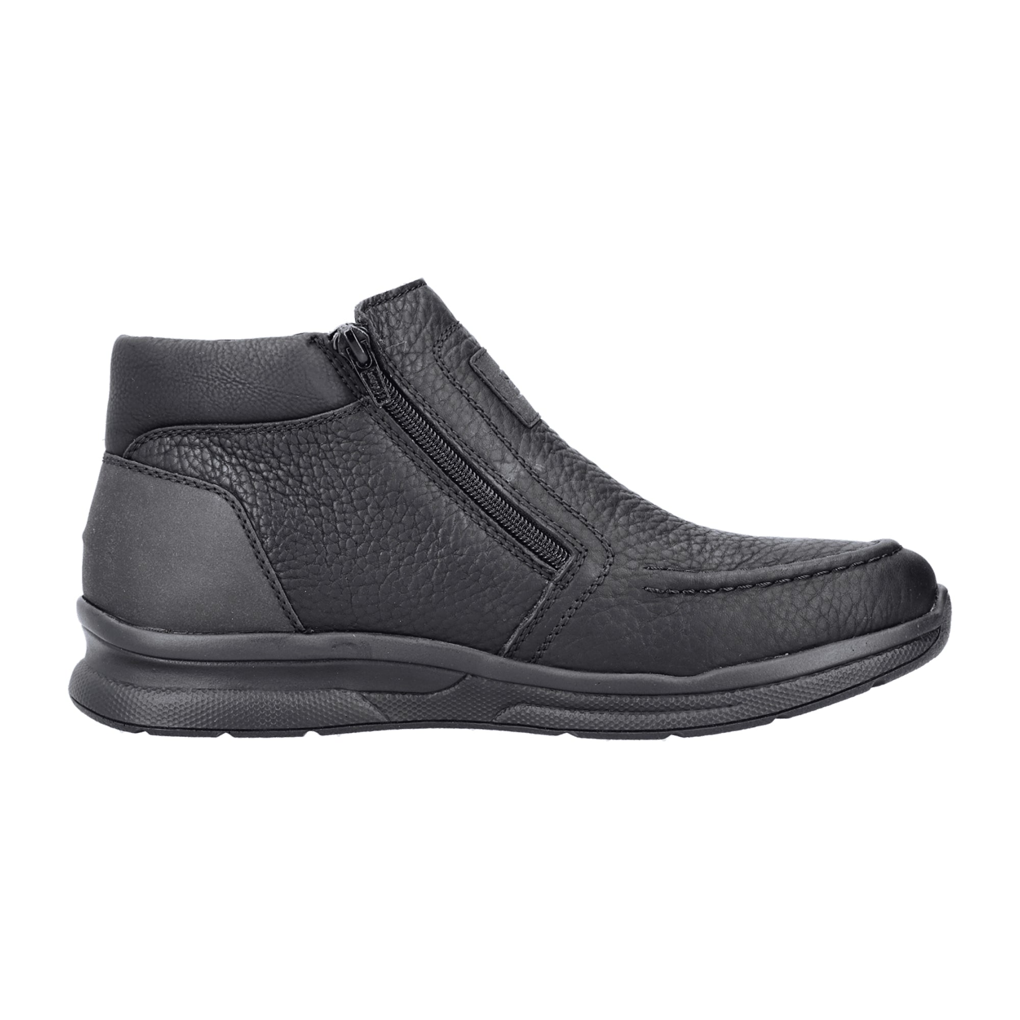 Rieker Men's Black Ankle Boots with Zipper and Lambswool Lining - Comfortable and Stylish