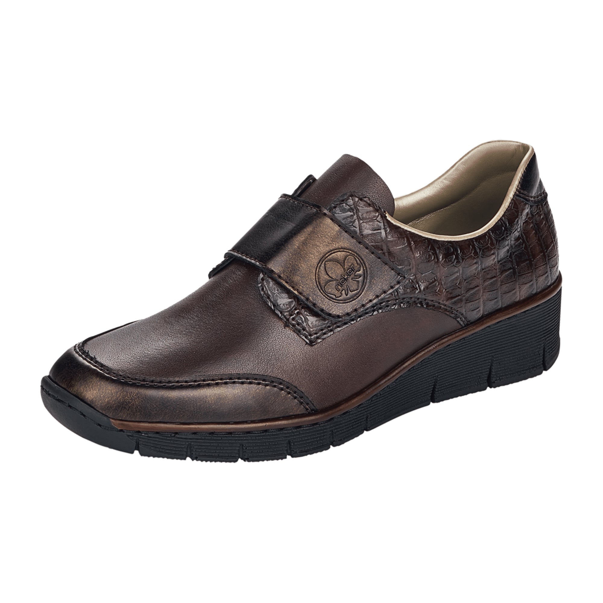 Rieker HWK Women's Brown Slip-On Loafers Narrow Fit