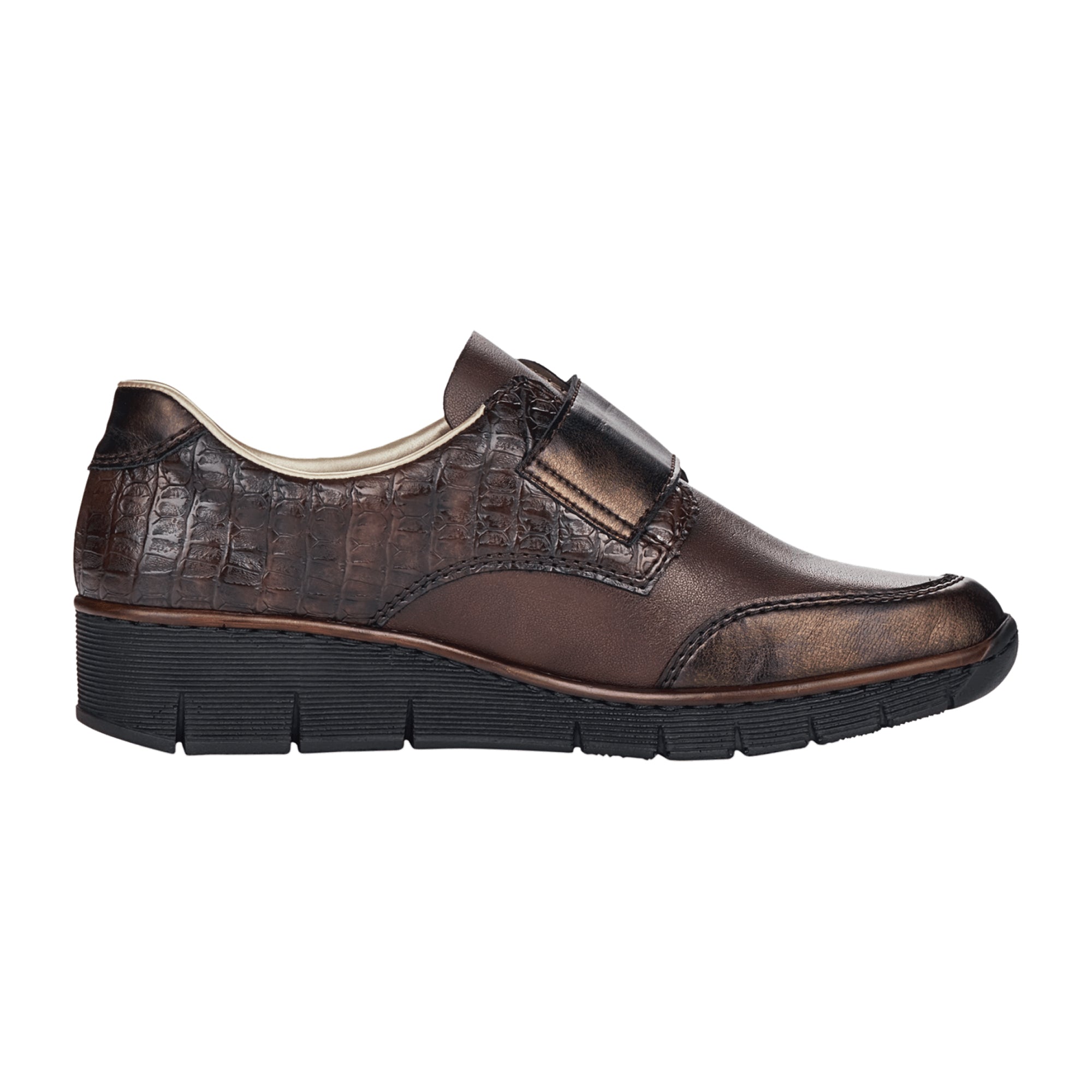 Rieker HWK Women's Brown Slip-On Loafers Narrow Fit