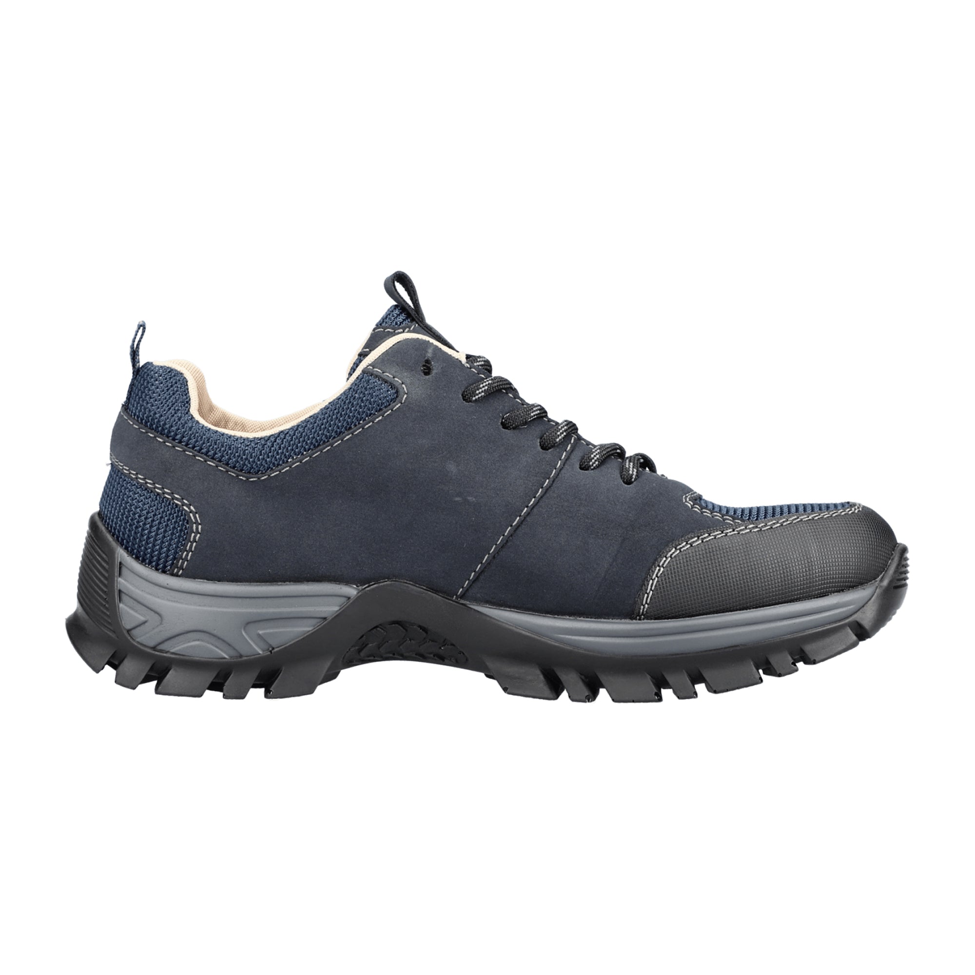 Rieker Women's Blue Lace-Up Comfort Shoes with Wide Shaft and Cushioned Sole