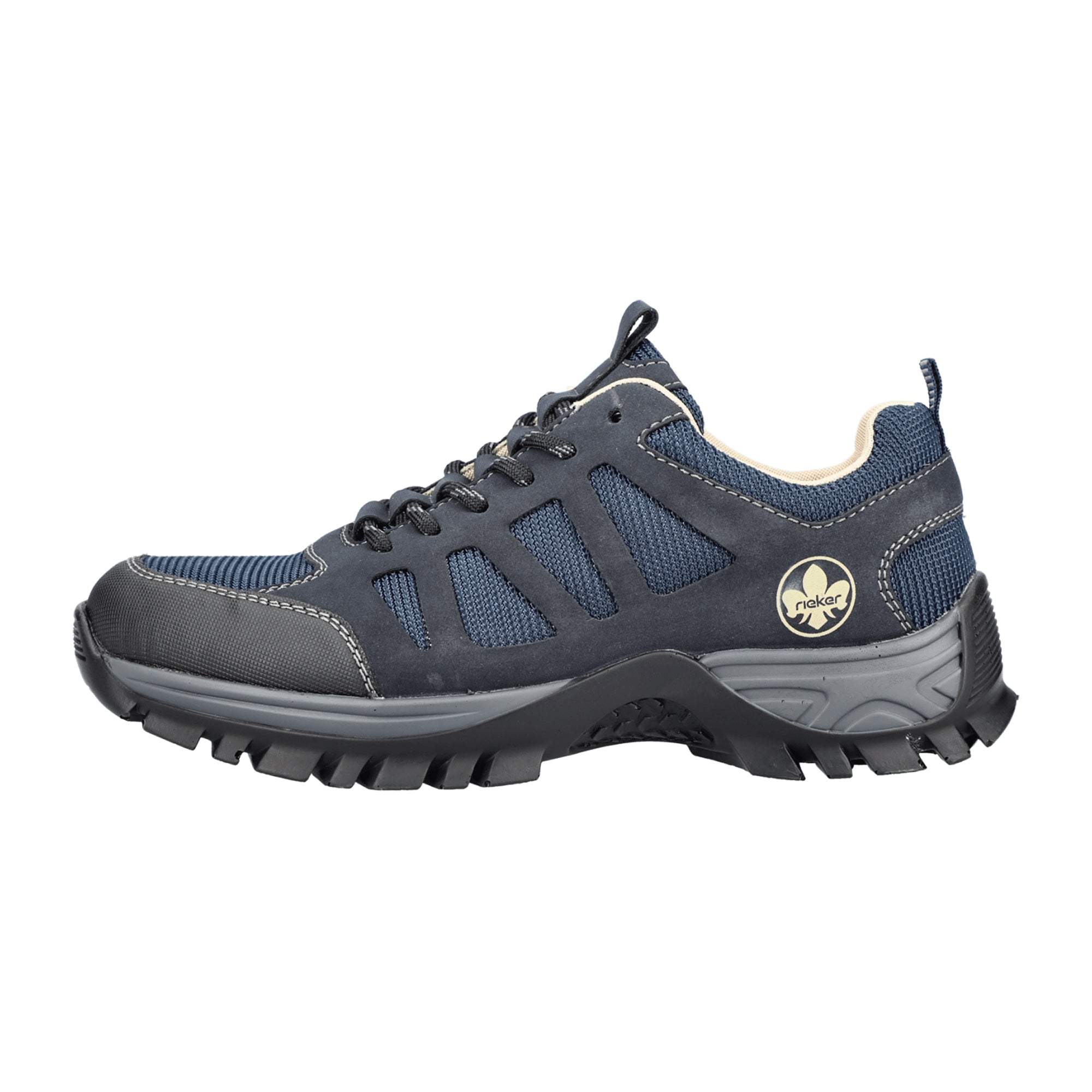 Rieker Women's Blue Lace-Up Comfort Shoes with Wide Shaft and Cushioned Sole