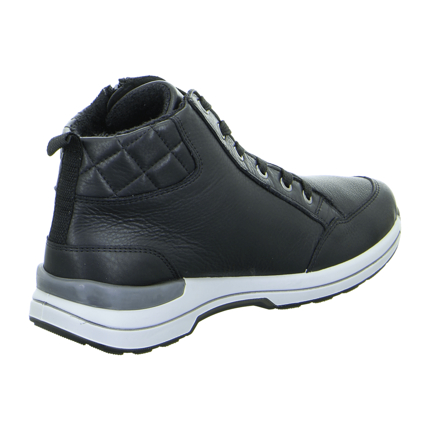 ARA NARA Women's Ankle Boot in Black Smooth Leather with Zip Modern Style Rubber Sole
