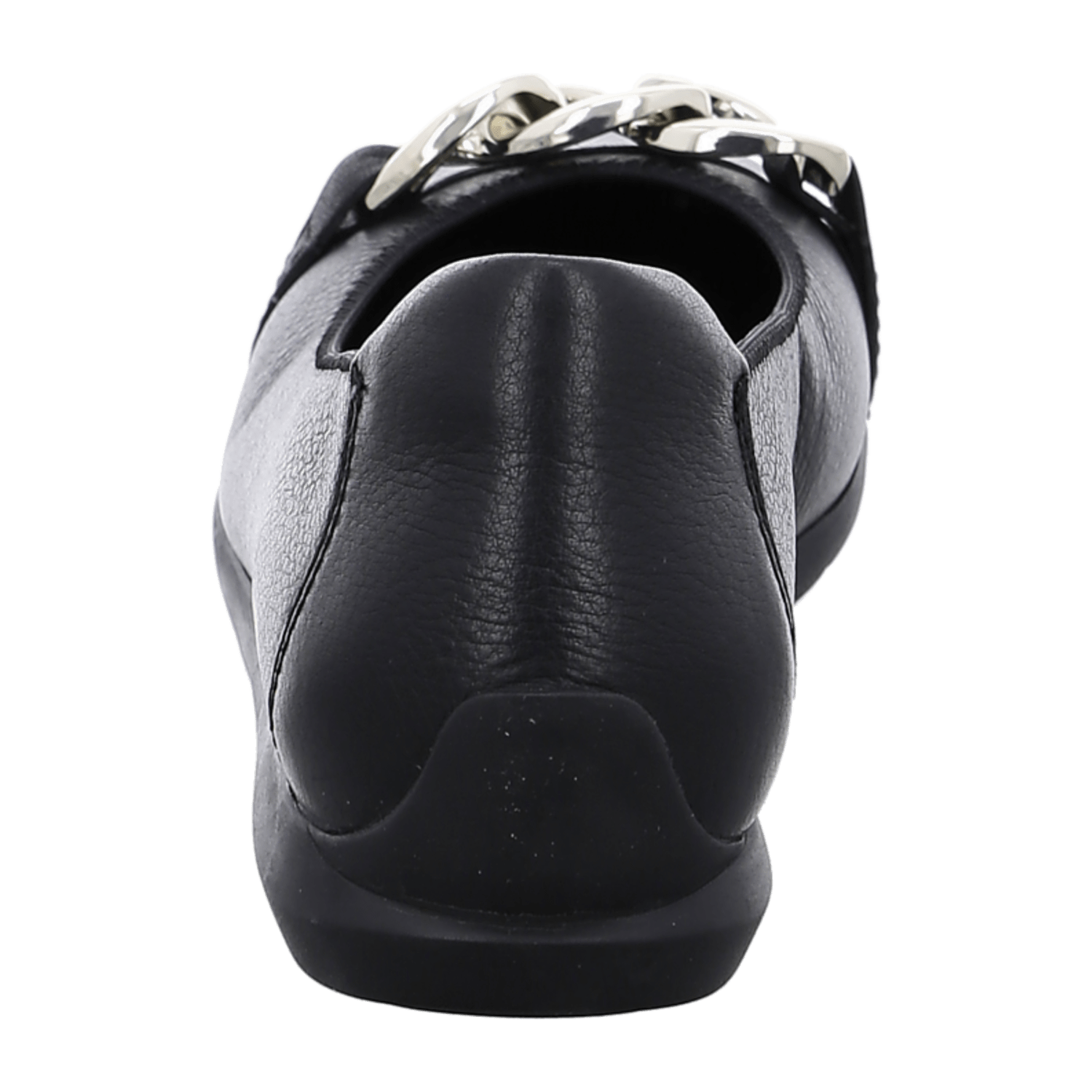 ARA SARDINIA SA Women's Leather Slip-On Loafers in Black with Round Toe and Rubber Sole