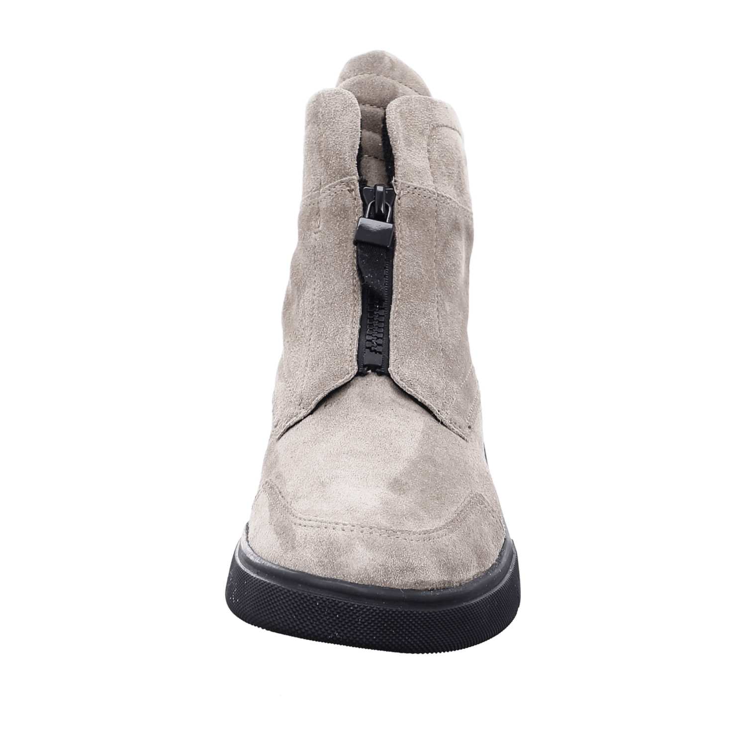 ARA moon Women's Velour Leather Boots in Beige Classic Boots with Zipper