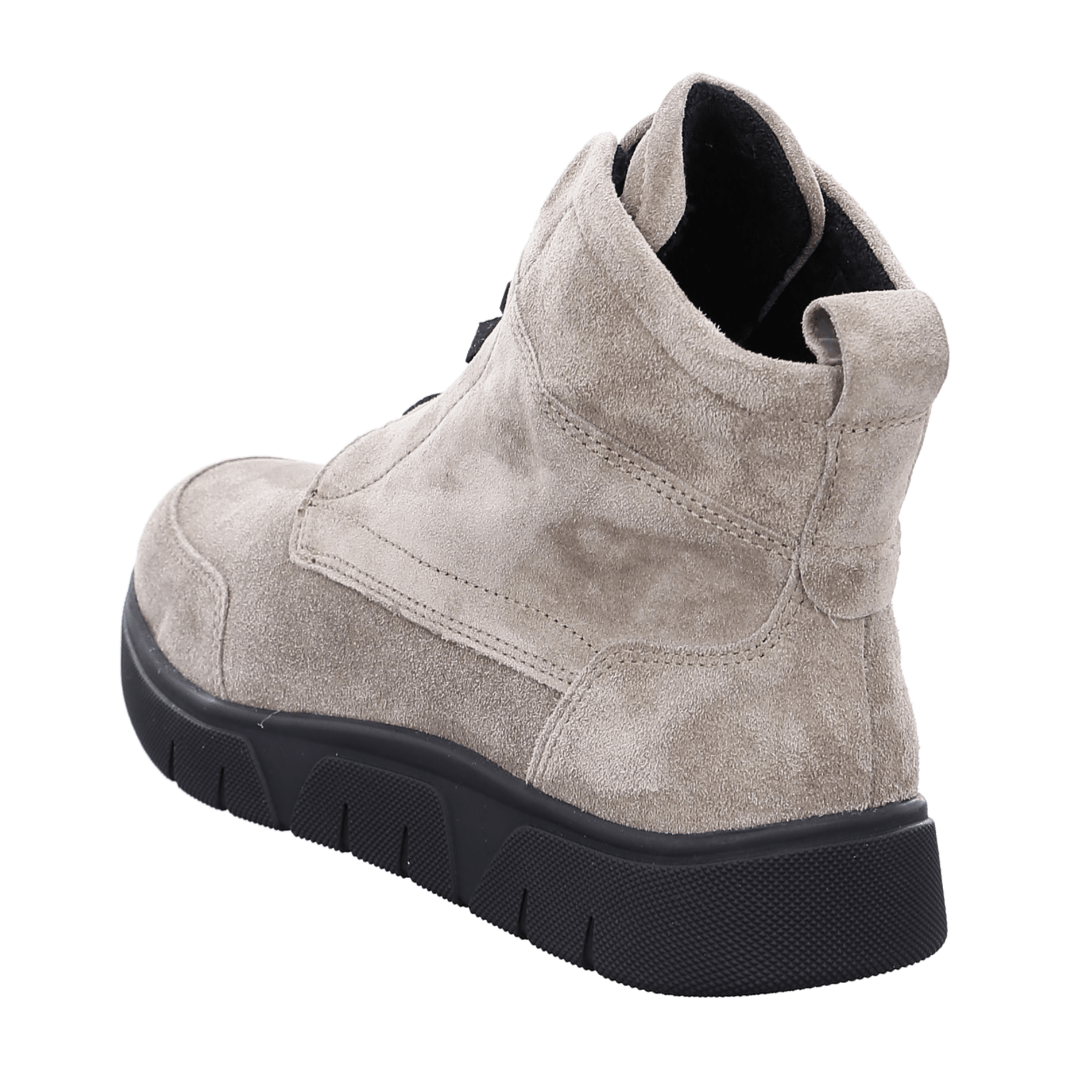 ARA moon Women's Velour Leather Boots in Beige Classic Boots with Zipper
