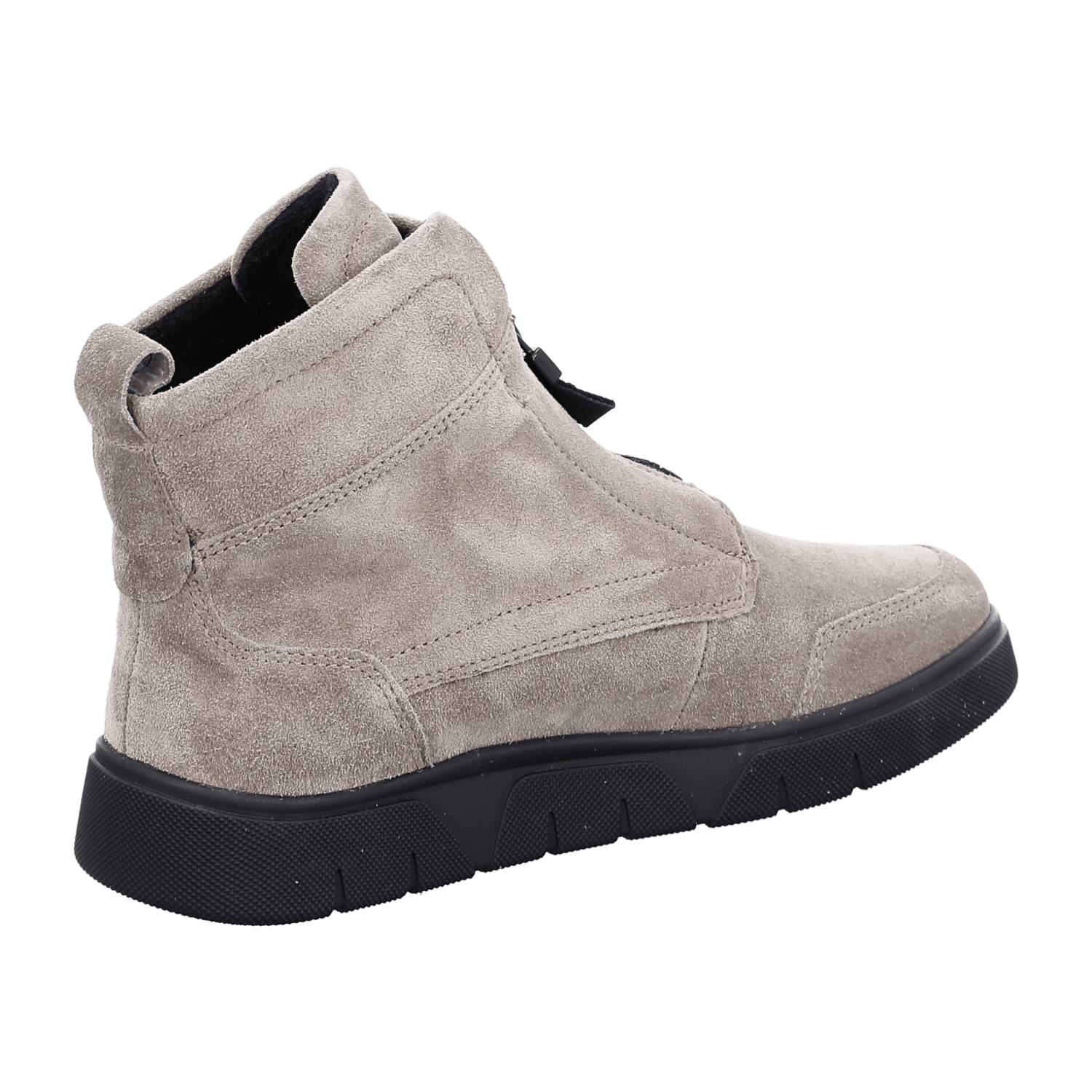 ARA moon Women's Velour Leather Boots in Beige Classic Boots with Zipper