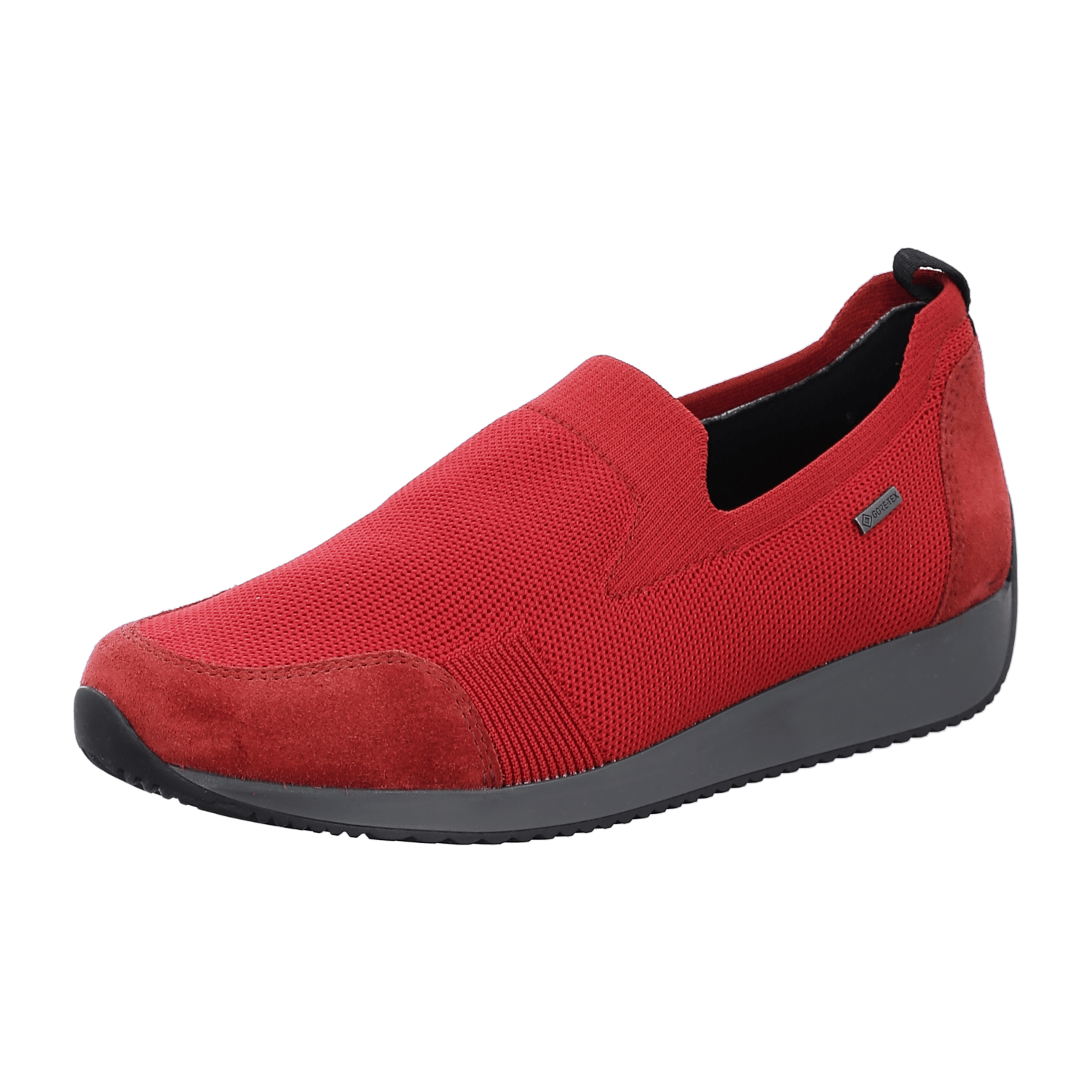 ARA LISBON Women's Slip-On Lace-Up Sneakers Red Textile