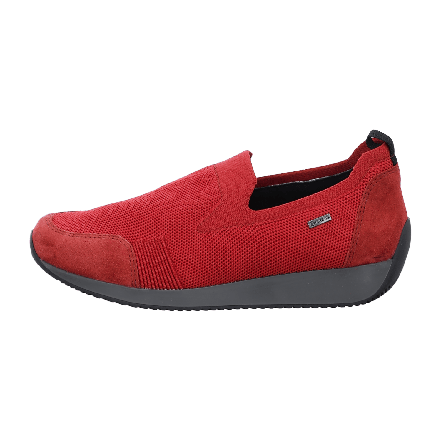 ARA LISBON Women's Slip-On Lace-Up Sneakers Red Textile