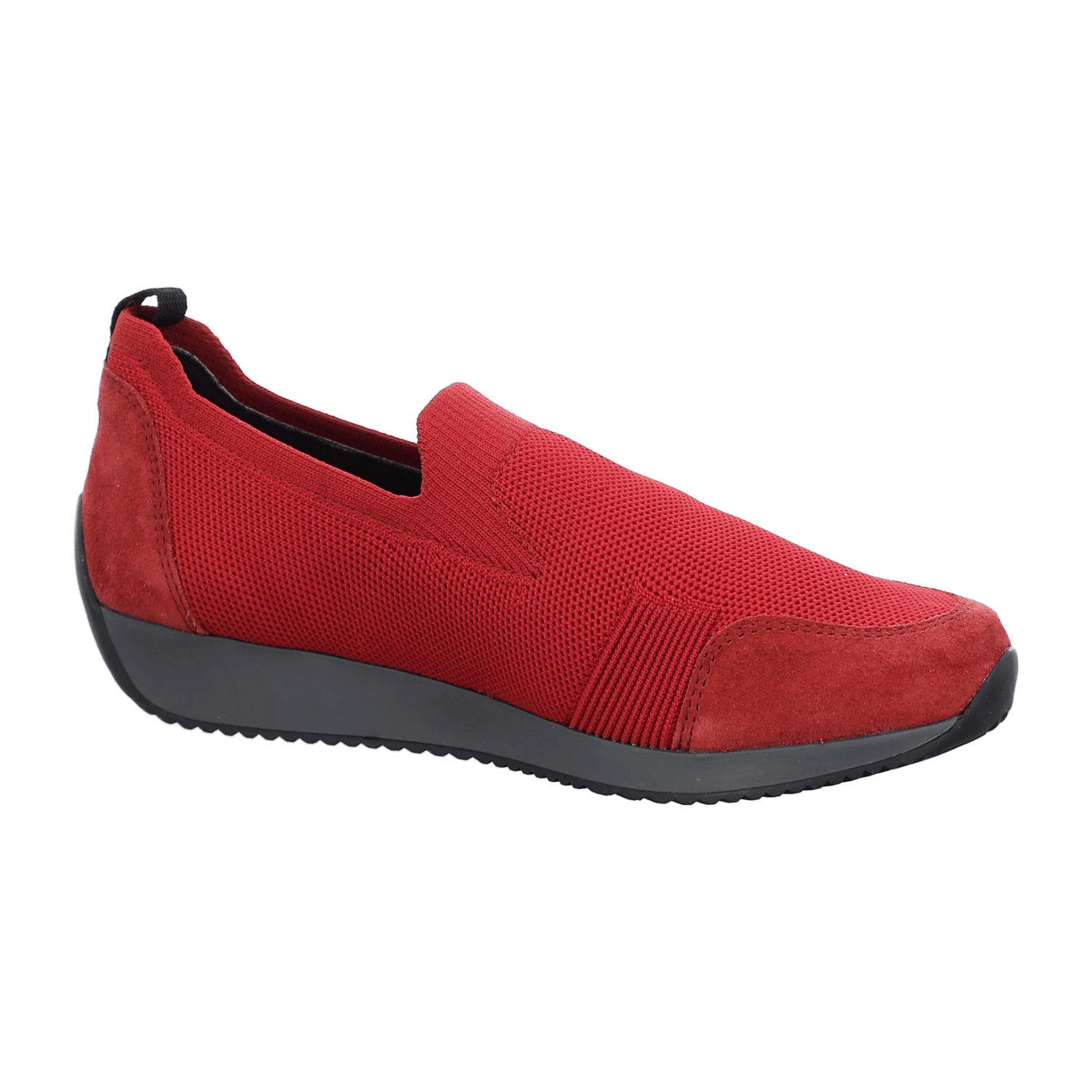 ARA LISBON Women's Slip-On Lace-Up Sneakers Red Textile