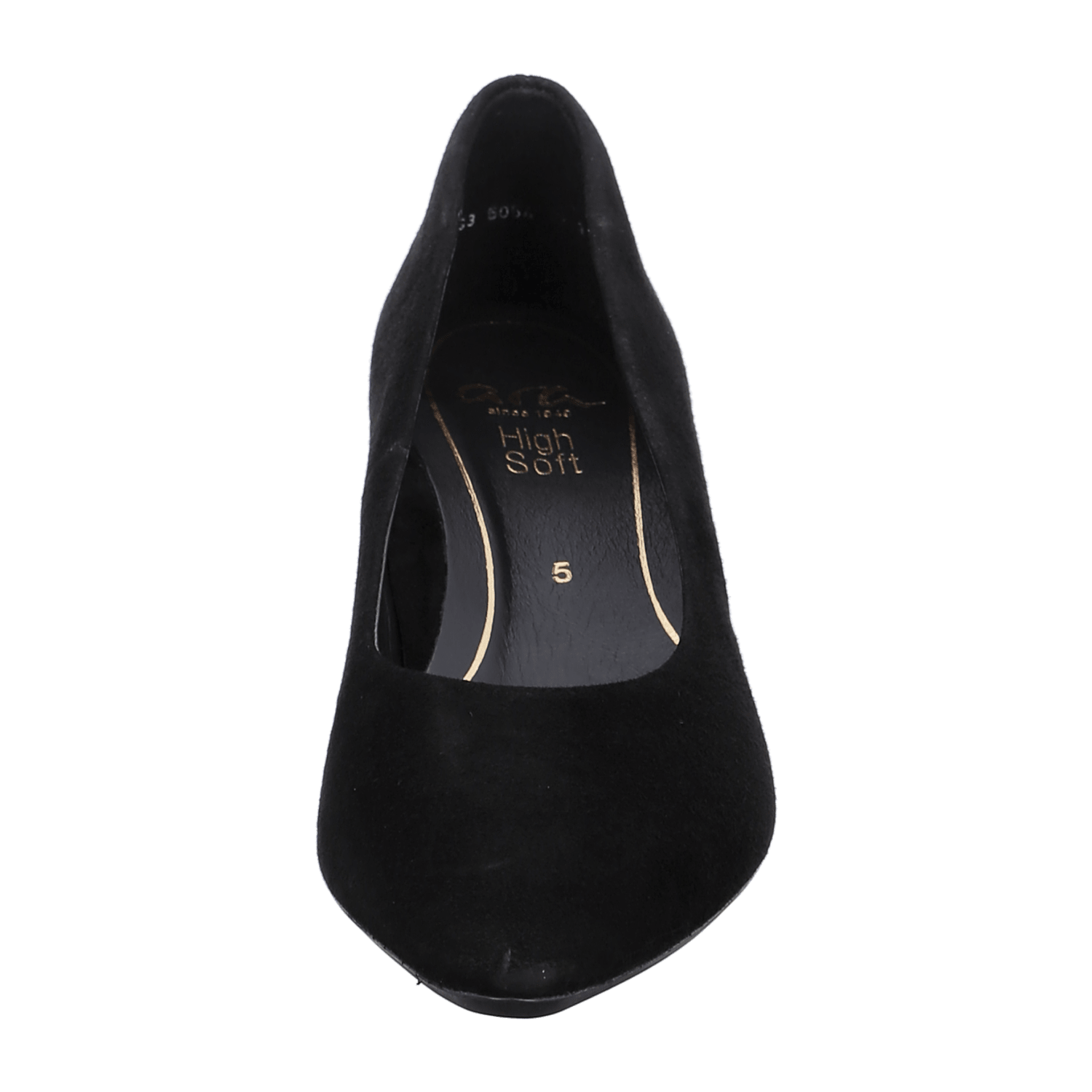 ARA Women's London Velvet Leather Pumps with Pointed Toe and Leather Lining Black