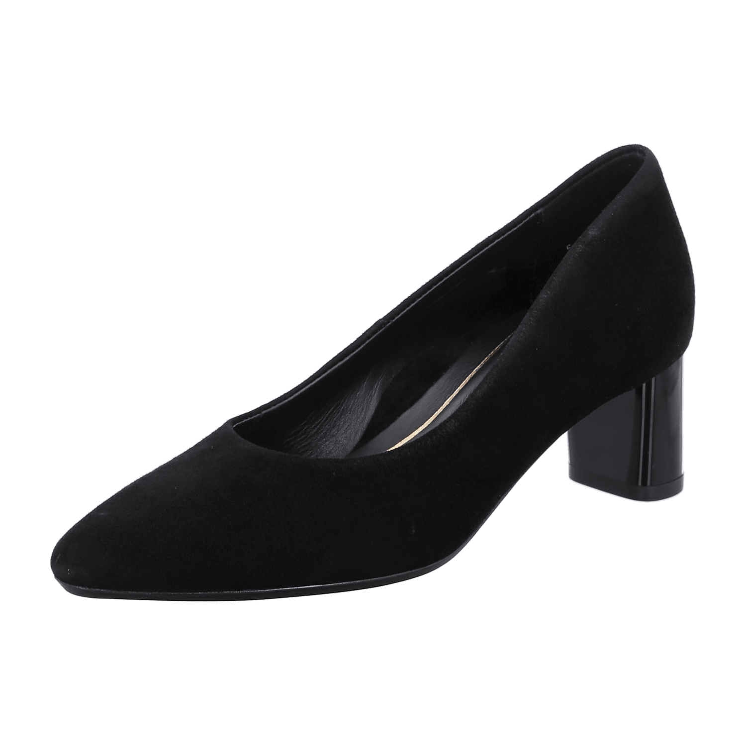 ARA Women's London Velvet Leather Pumps with Pointed Toe and Leather Lining Black